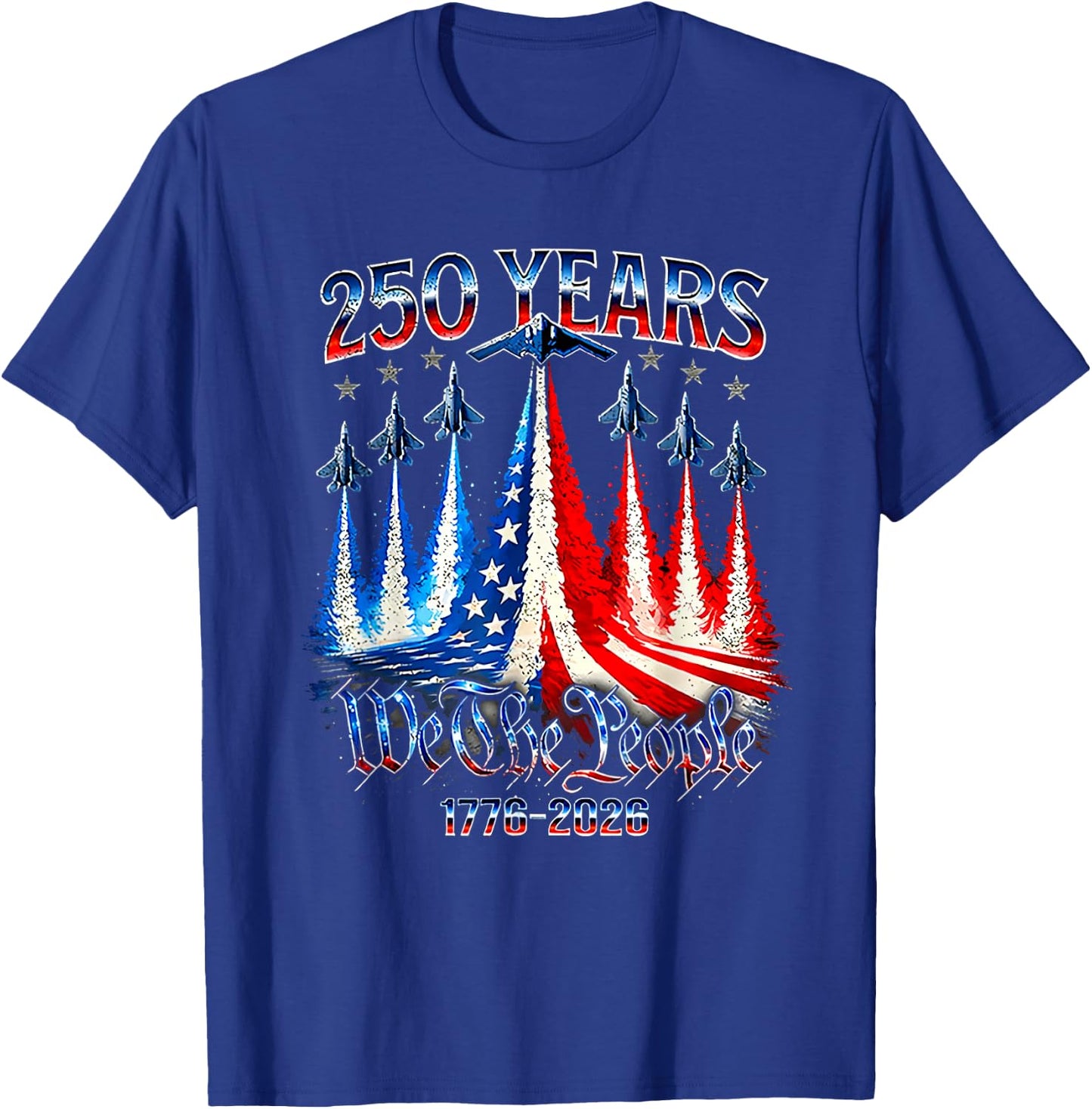 250th Anniversary 250 Year America Freedom Air Jets T-Shirt - T-Shirt | Royal