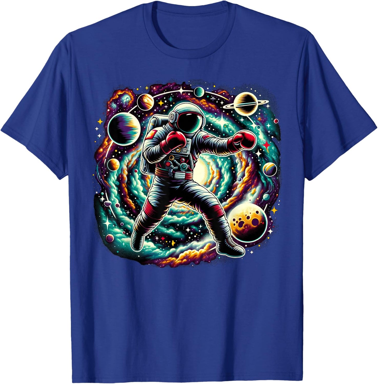 Cool Galaxy Boxer Astronaut on Boxing T-Shirt - T-Shirt | Royal