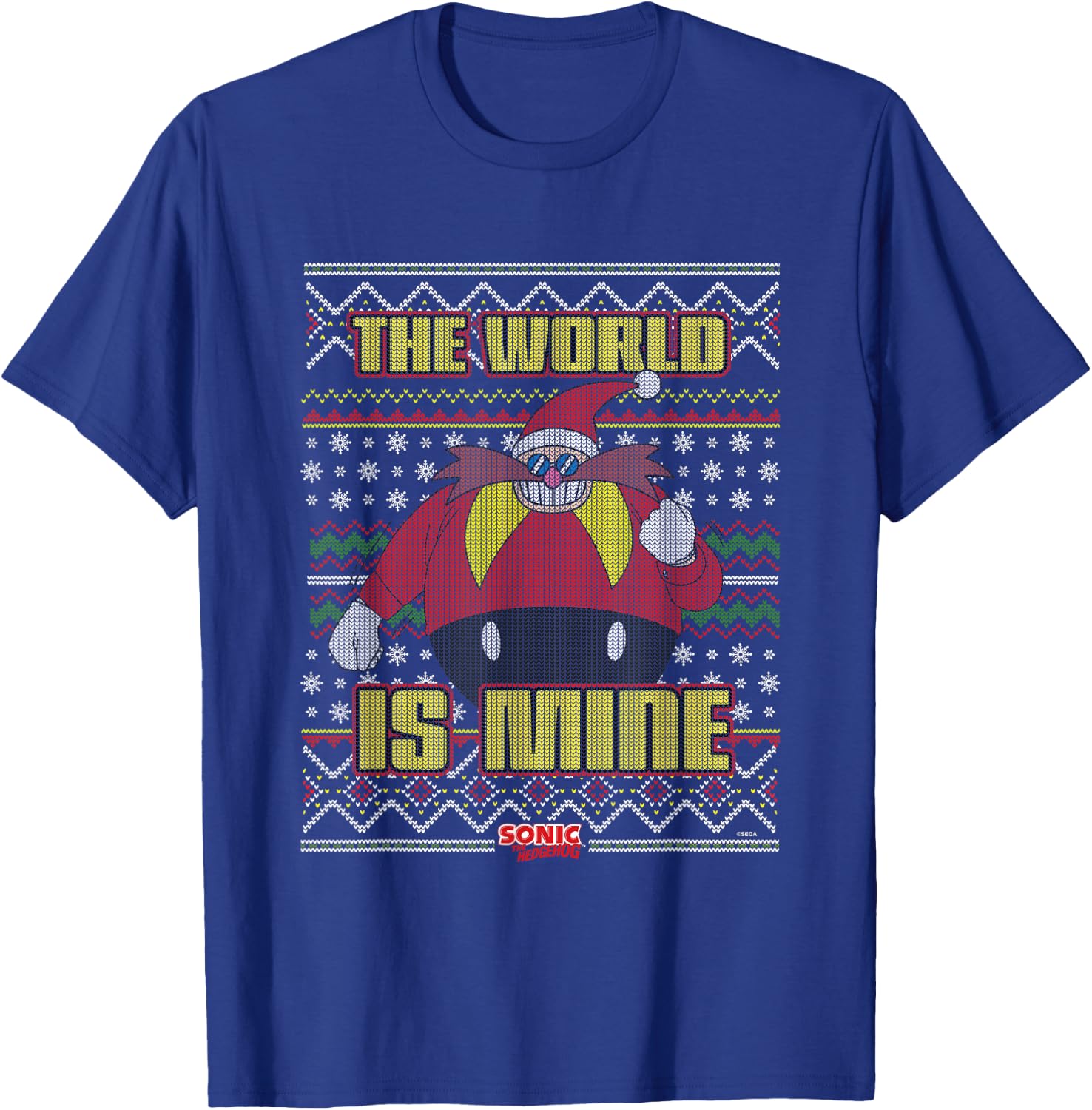 Sonic The Hedgehog Christmas Doctor Eggman Ugly Sweater T-Shirt - T-Shirt | Royal