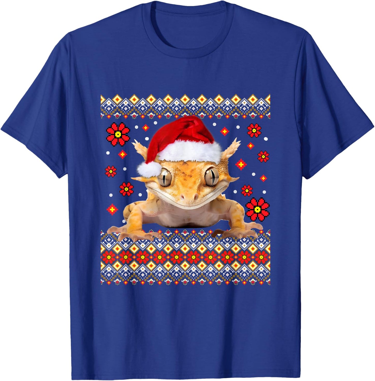 Crested Gecko Ugly Christmas Sweater T-Shirt - T-Shirt | Royal
