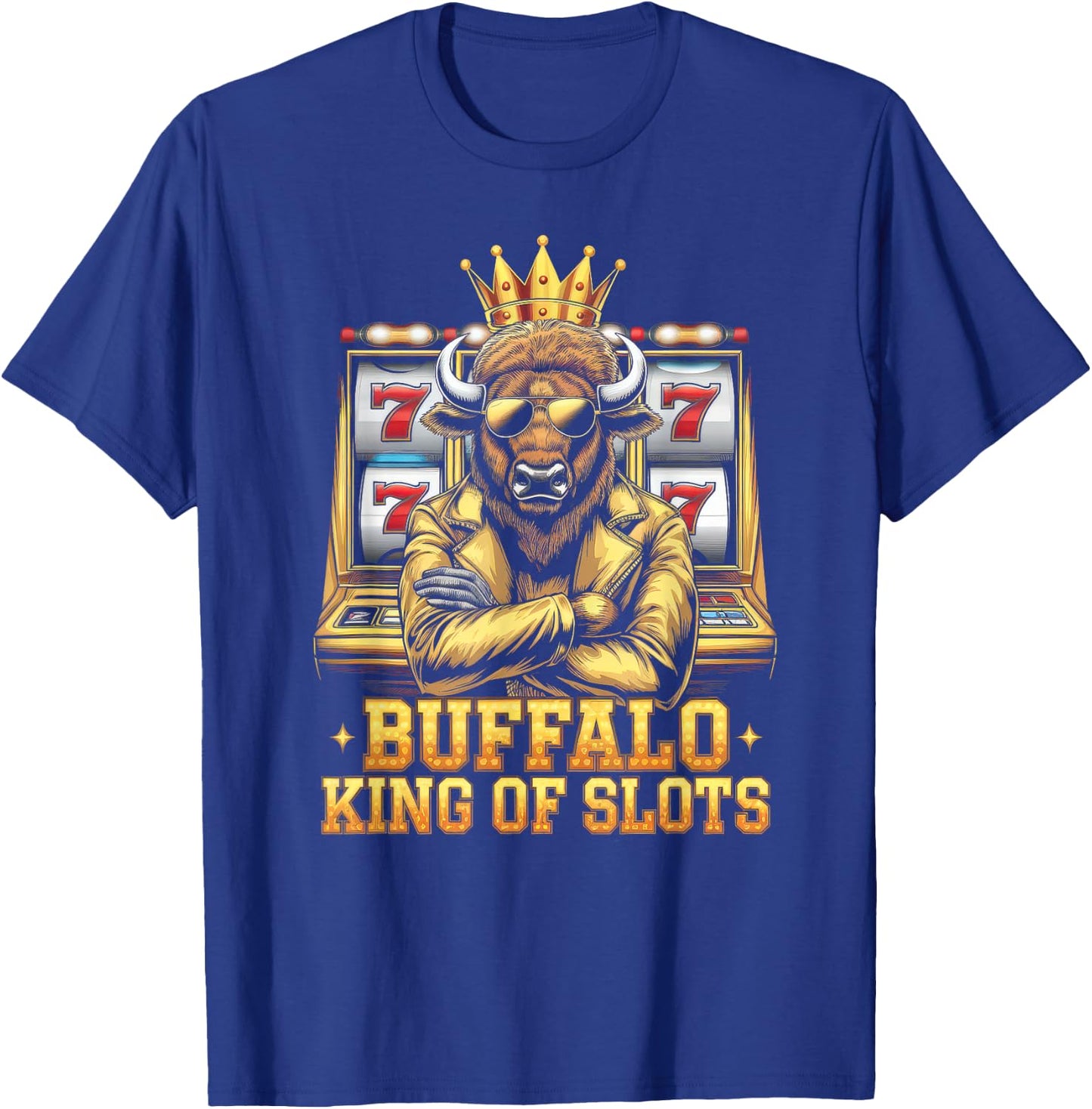 Lucky Buffalo Casino Slot Machine Gambling Gift Gambler T-Shirt - T-Shirt | Royal