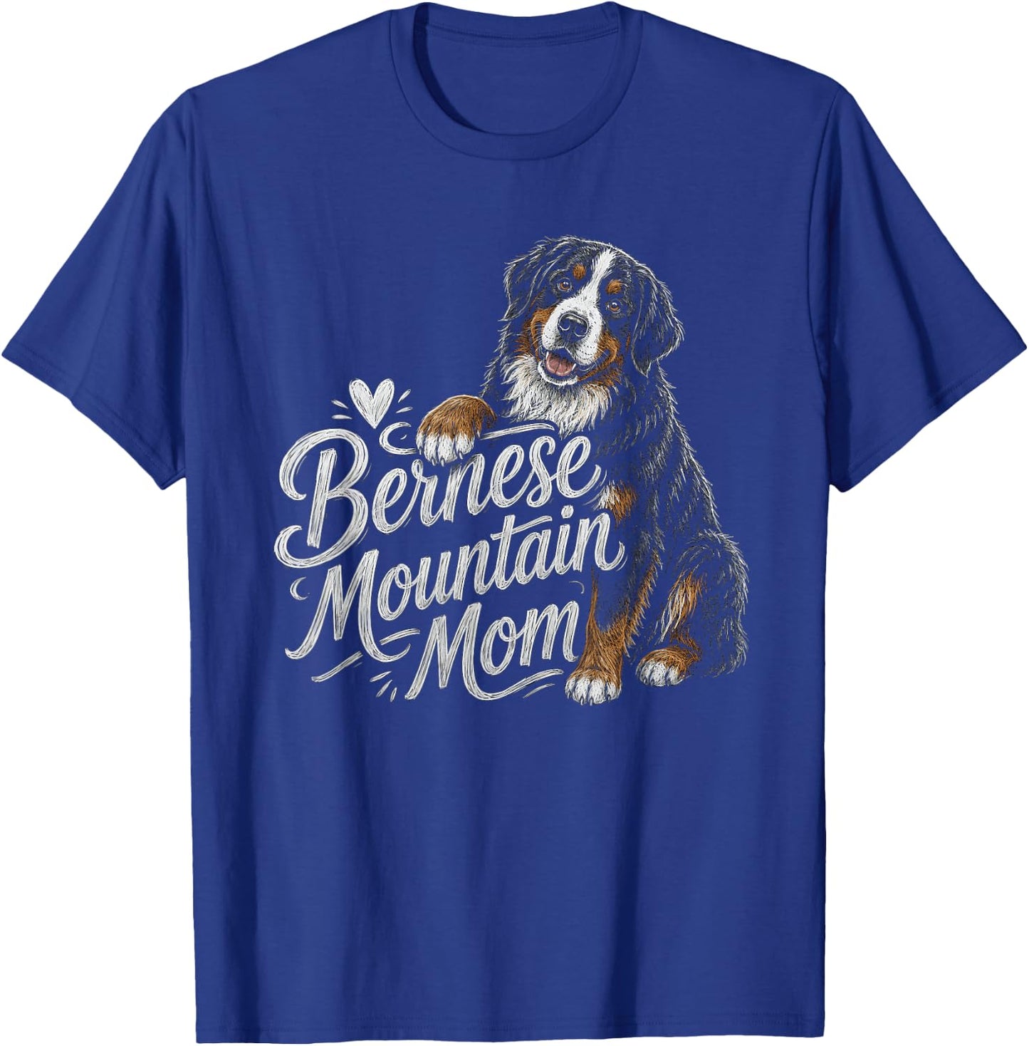 Bernese Mountain Mom Dog Artwork Design T-Shirt - T-Shirt | Royal