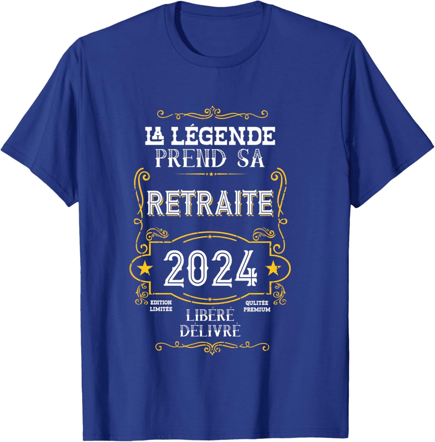 La Légende Takes Her Retirement – Funny Retired 2024 , Black, S T-Shirt - T-Shirt | Royal