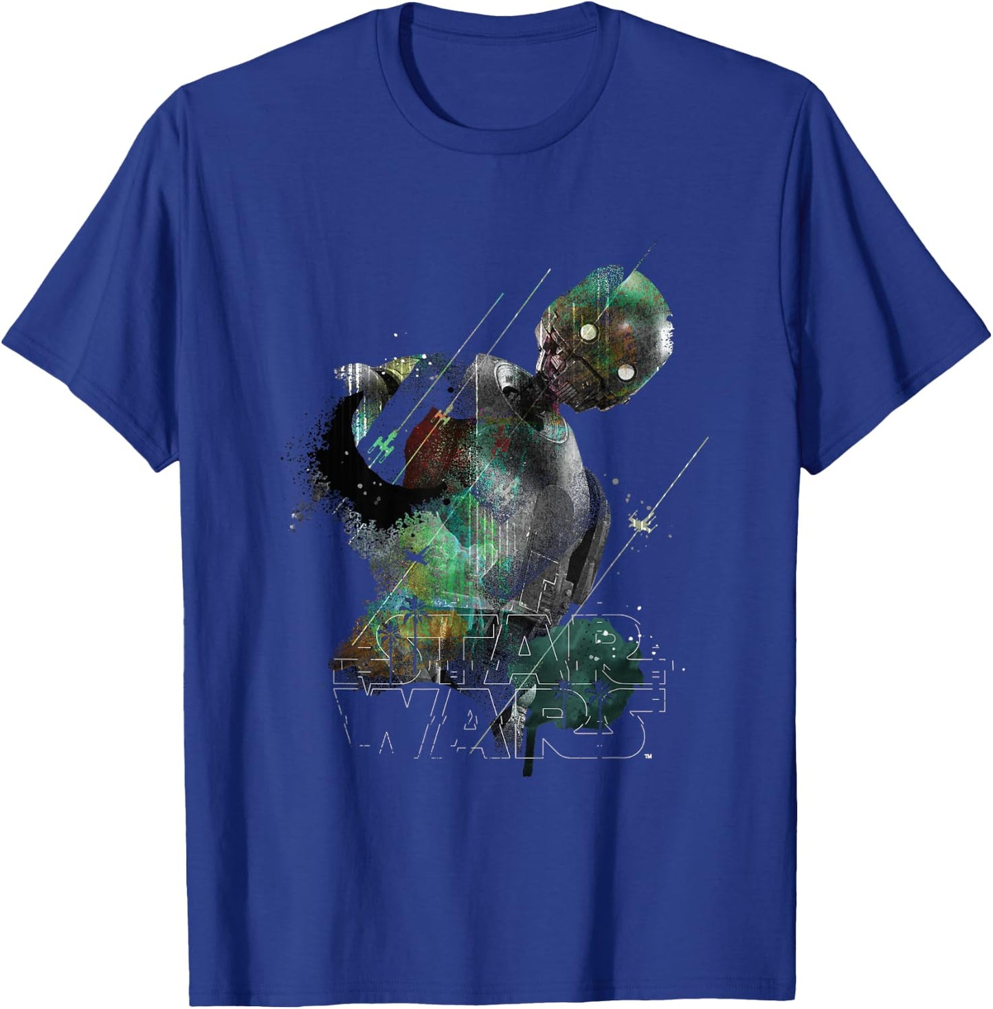 Star Wars Rogue One Iconic K2SO Paradise Big Chest Poster T-Shirt - T-Shirt | Royal