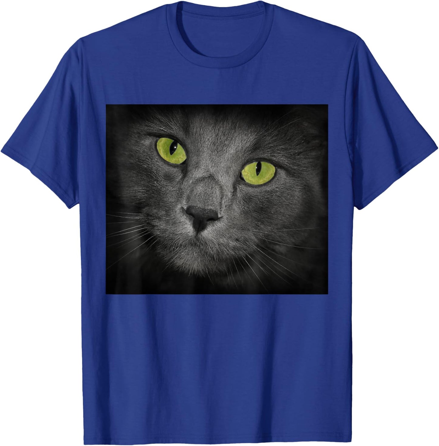 Cat with Green Eyes Gray Fur T-Shirt - T-Shirt | Royal