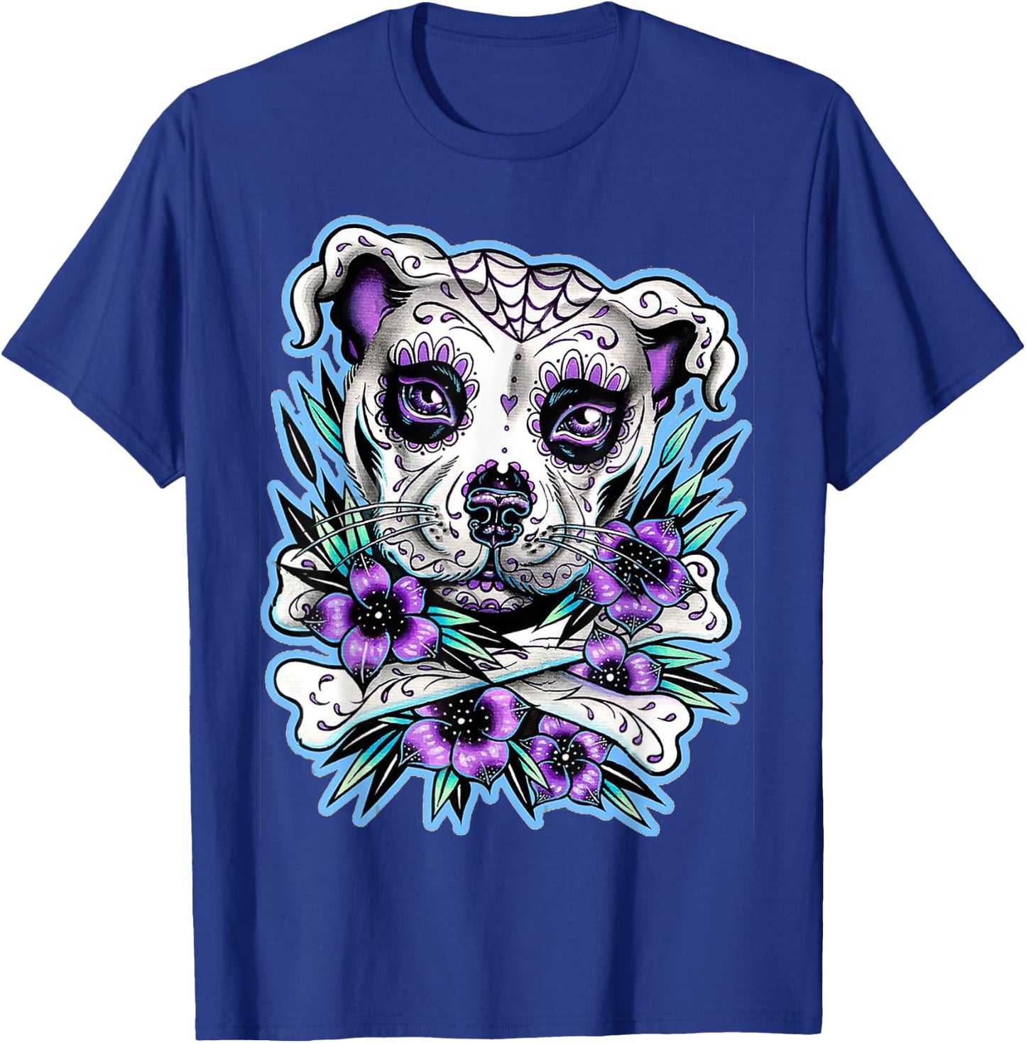 Pitbull Dog Sugar Skull for lovers Dogs Women T-Shirt - T-Shirt | Royal