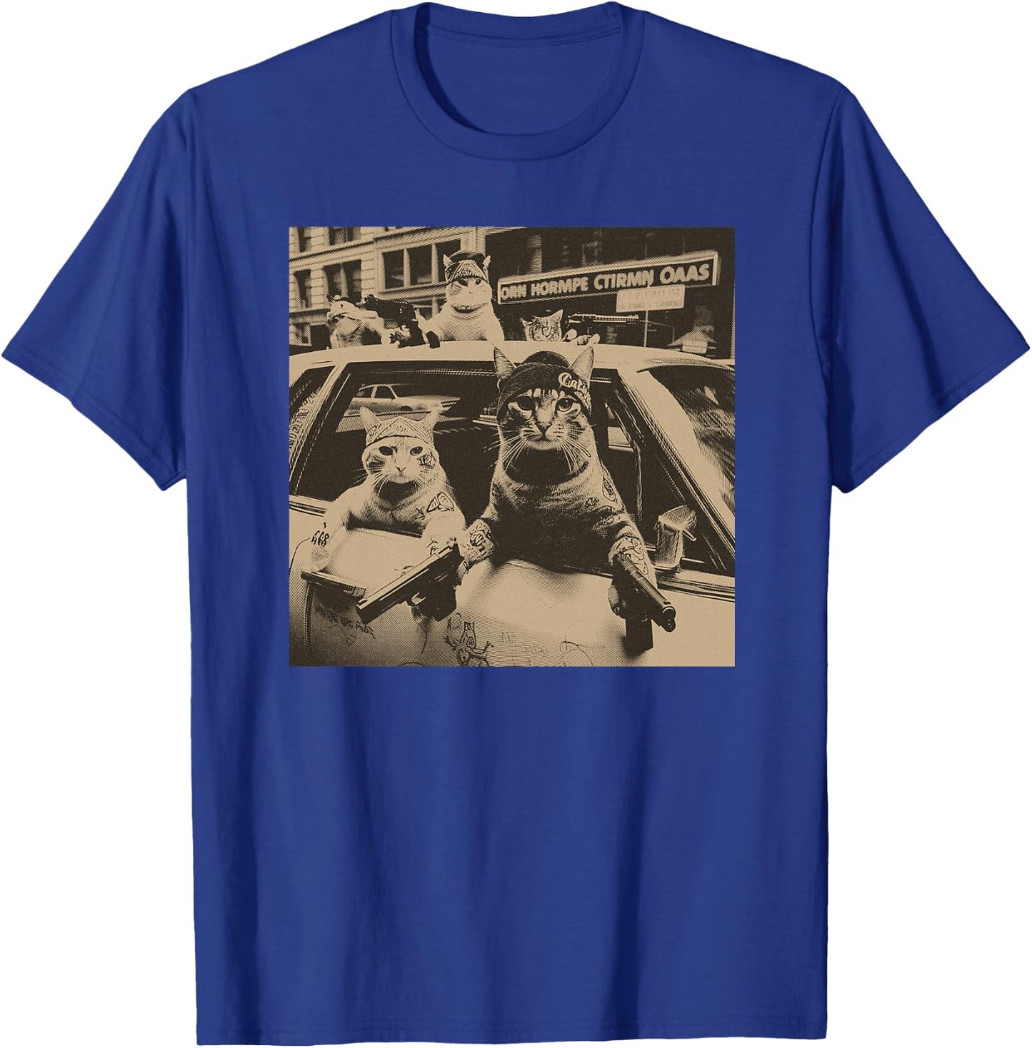 Funny Cat Gang Meme Street sarkastischer Vintage Premium T-Shirt - T-Shirt | Royal