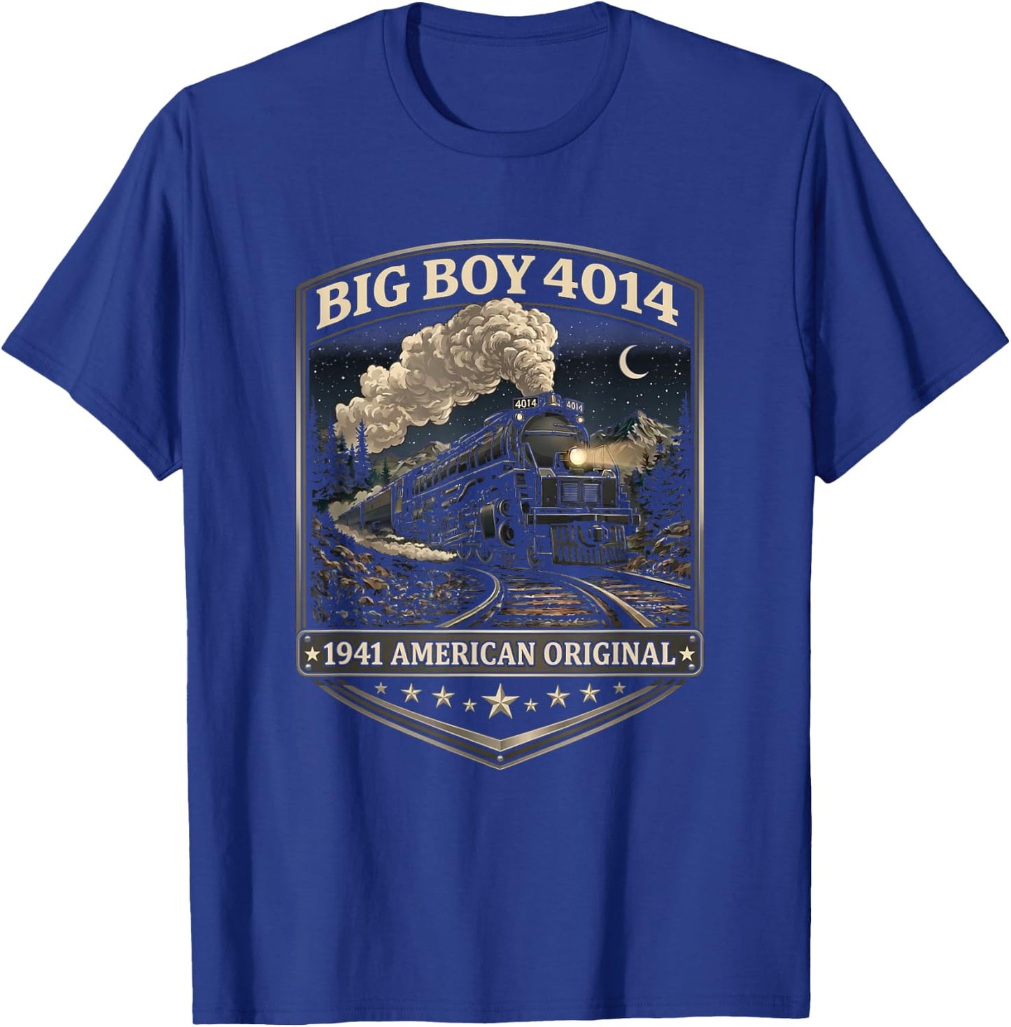 Big Boy 4014 Train Engineer Steam Train Conductor American T-Shirt - T-Shirt | Royal