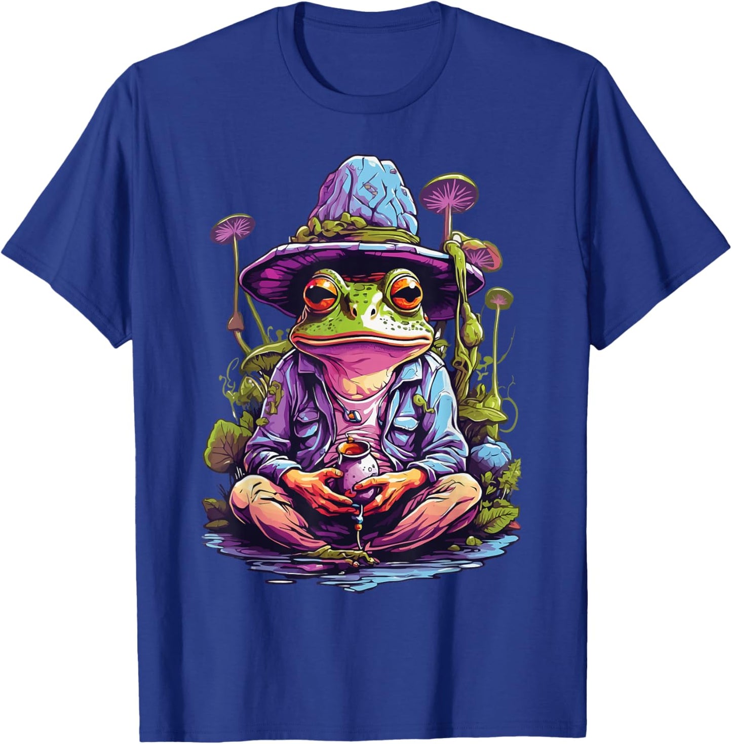 Frog Psychedelic Art Goa Trance Trippy Design , black T-Shirt - T-Shirt | Royal