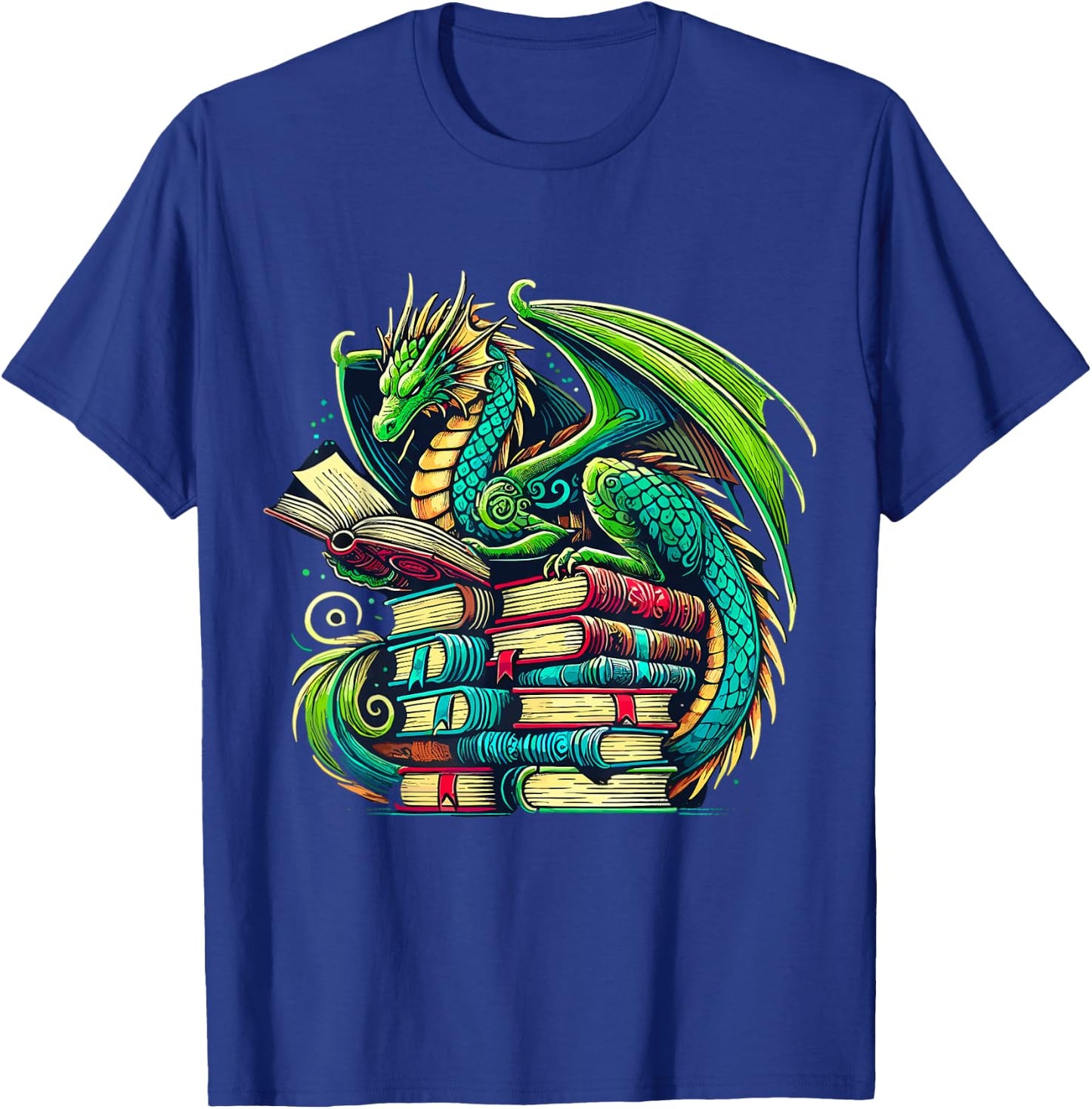 Book Dragon Reading Lover T-Shirt - T-Shirt | Royal