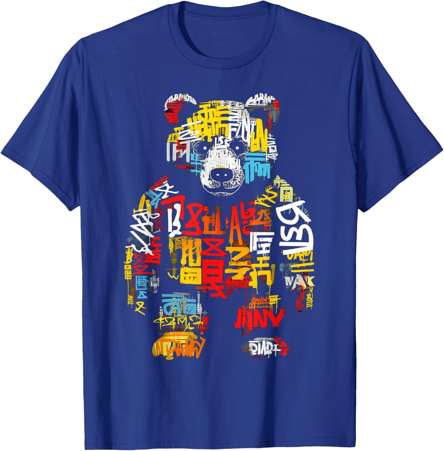 Bärentext Abstrakte Bunte Tierkunst Bär T-Shirt - T-Shirt | Royal