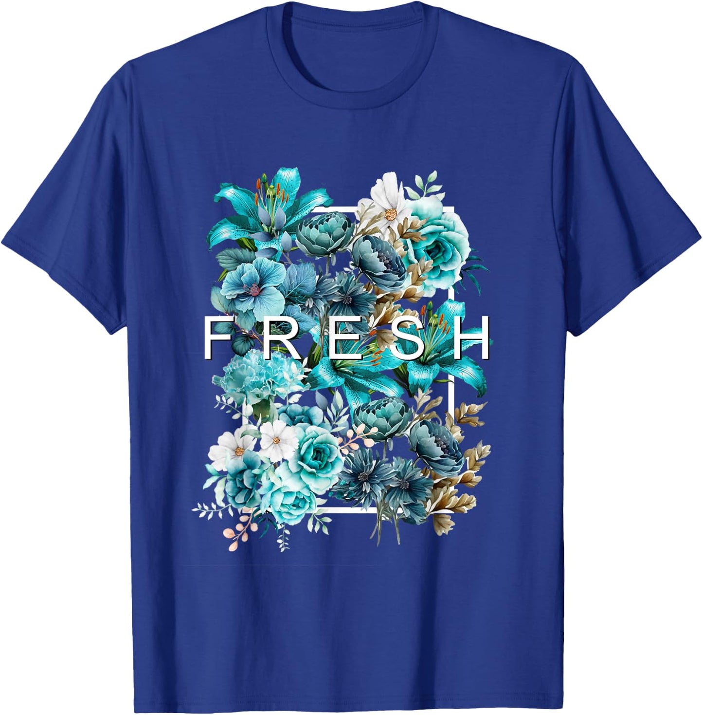 Teal Aqua Fresh BloomTeal Aqua Graphic T-Shirt - T-Shirt | Royal