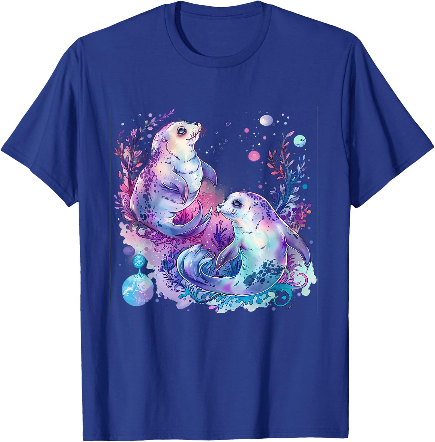 Seal Ocean Sea Seal Marine Mammal Artwork Sea Ocean Animal T-Shirt - T-Shirt | Royal
