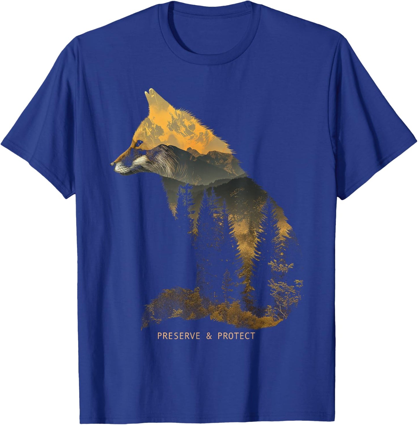 Fuchs Protect Preserve Hiking Camping Hunter Outdoor Nature T-Shirt - T-Shirt | Royal