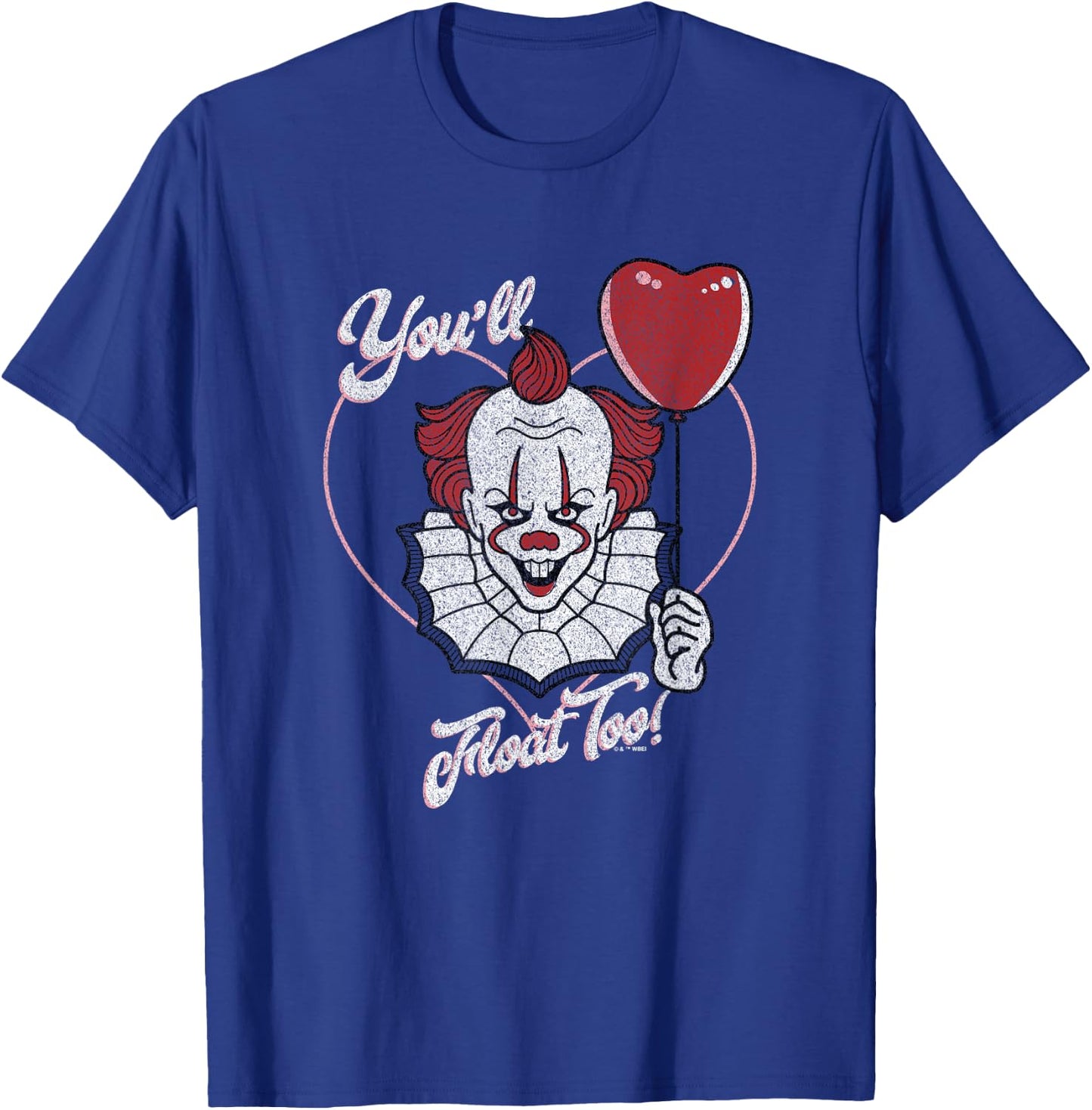 It Valentine's Day Pennywise You'll Float Too Heart Balloon T-Shirt - T-Shirt | Royal