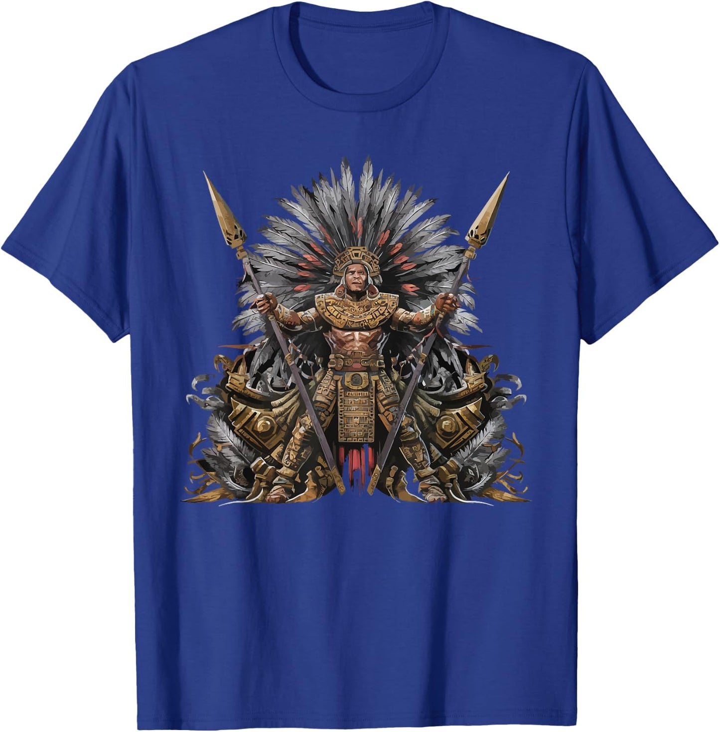 Aztec Warrior Mayan Indigenous Mexican Aztec Jaguar T-Shirt - T-Shirt | Royal