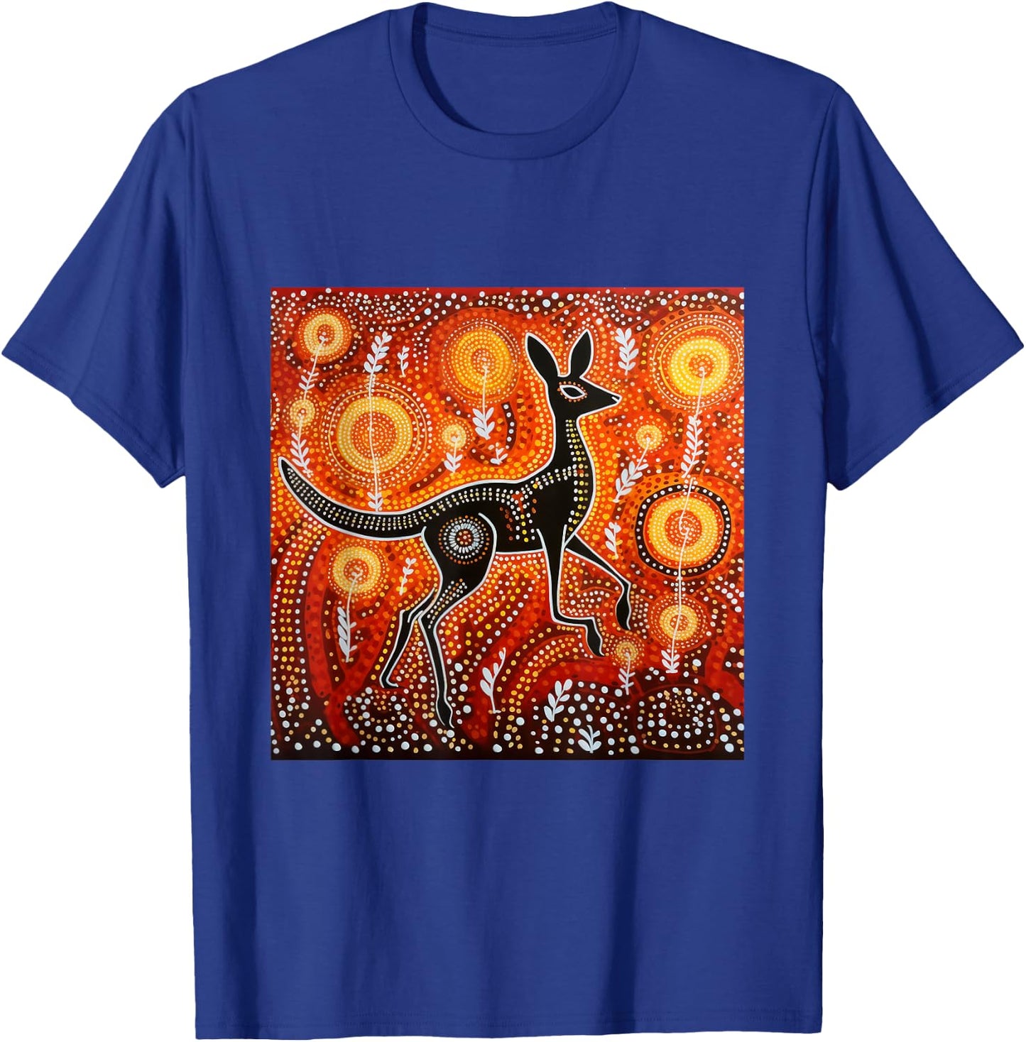 Australian Aboriginal Dot Painting Kangaroo T-Shirt - T-Shirt | Royal