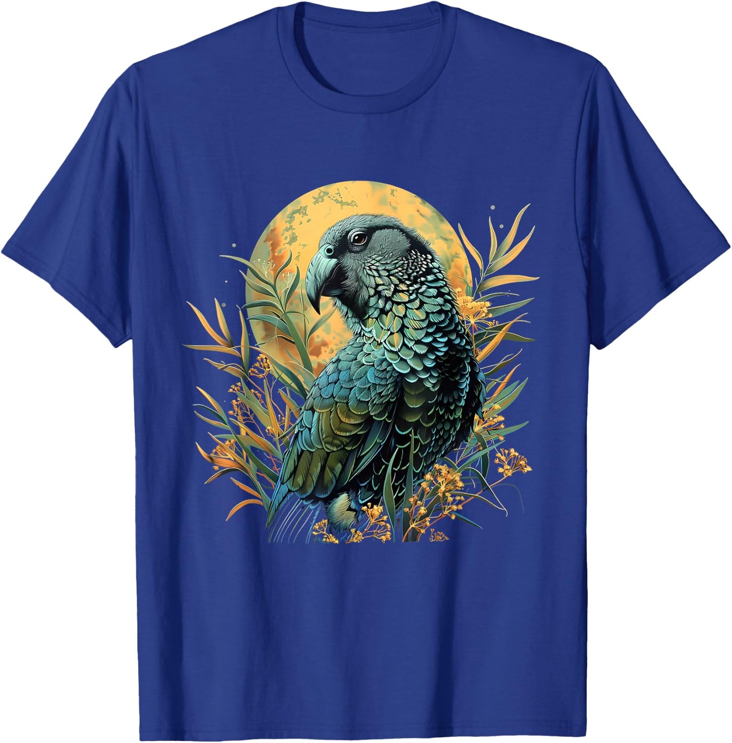 Kakapo Parrot Drawing Moon Artwork Nature Kakapo Lover T-Shirt - T-Shirt | Royal