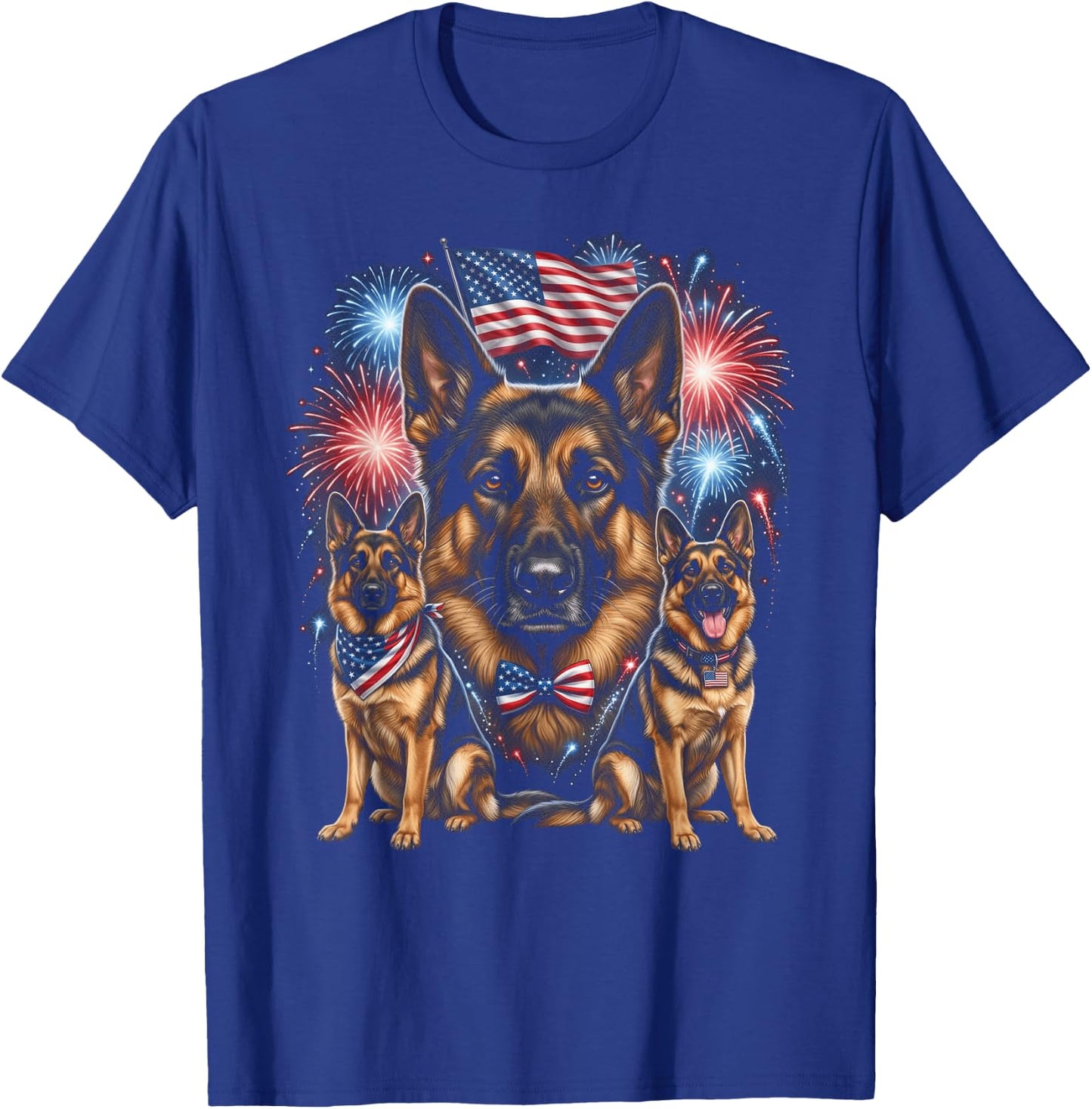 Patriotic German Shepherd 4th of July T-Shirt - T-Shirt | Royal