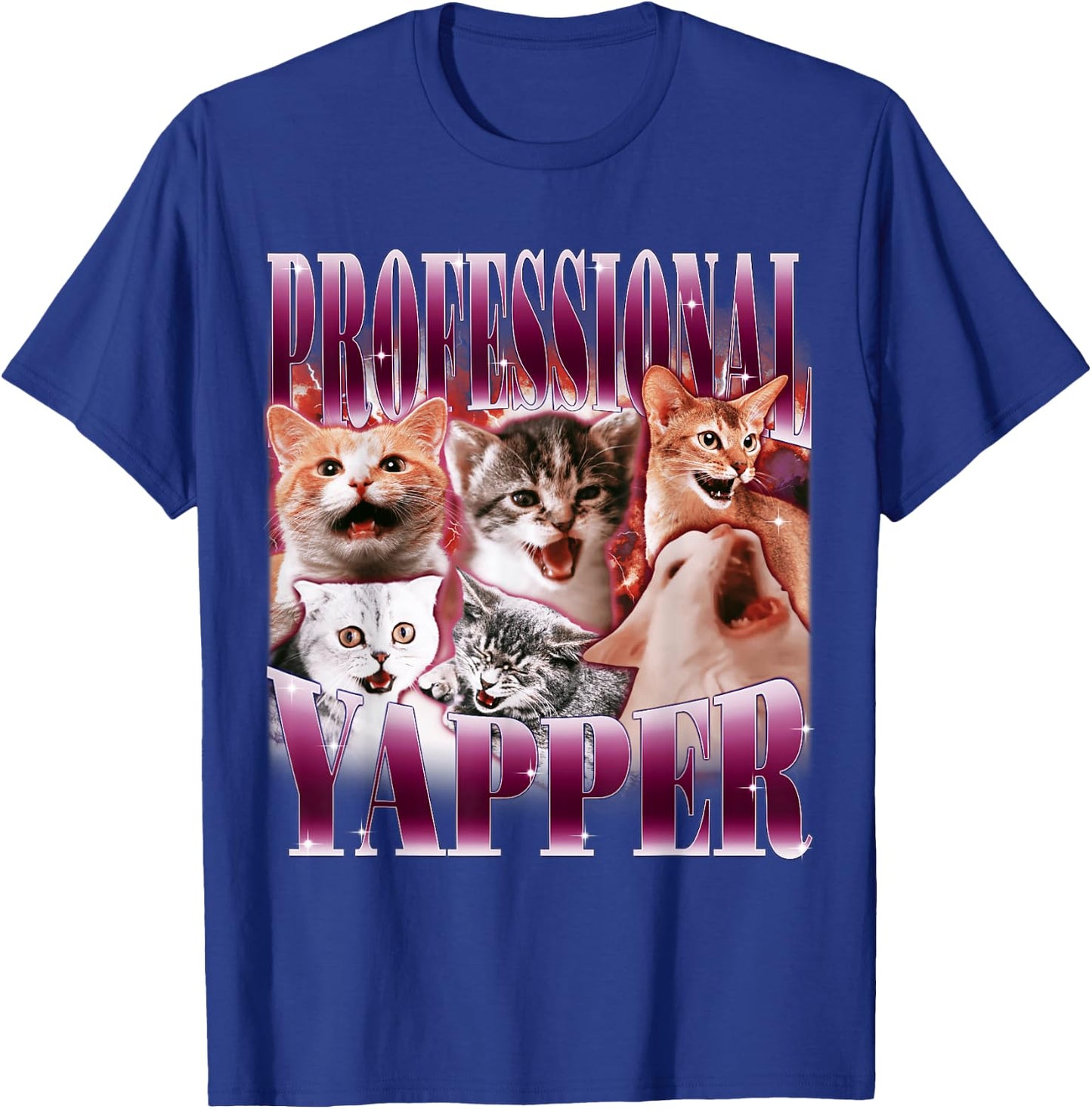 Professional Yapper Cat Funny Weird Specific Meme , black T-Shirt - T-Shirt | Royal