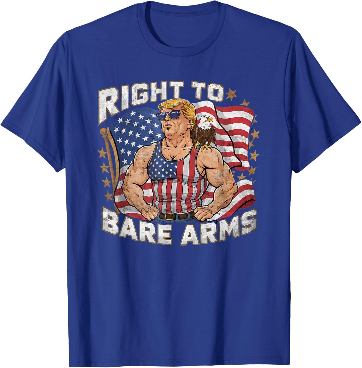 Right To Bare Arms 4th Of July Funny Gym Workout T-Shirt - T-Shirt | Royal