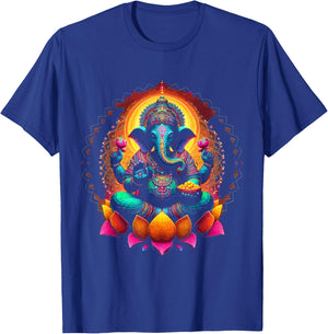 Ganesh Symbol Yoga Hindu Elephant God Ganesha Puja , black T-Shirt - T-Shirt | Royal