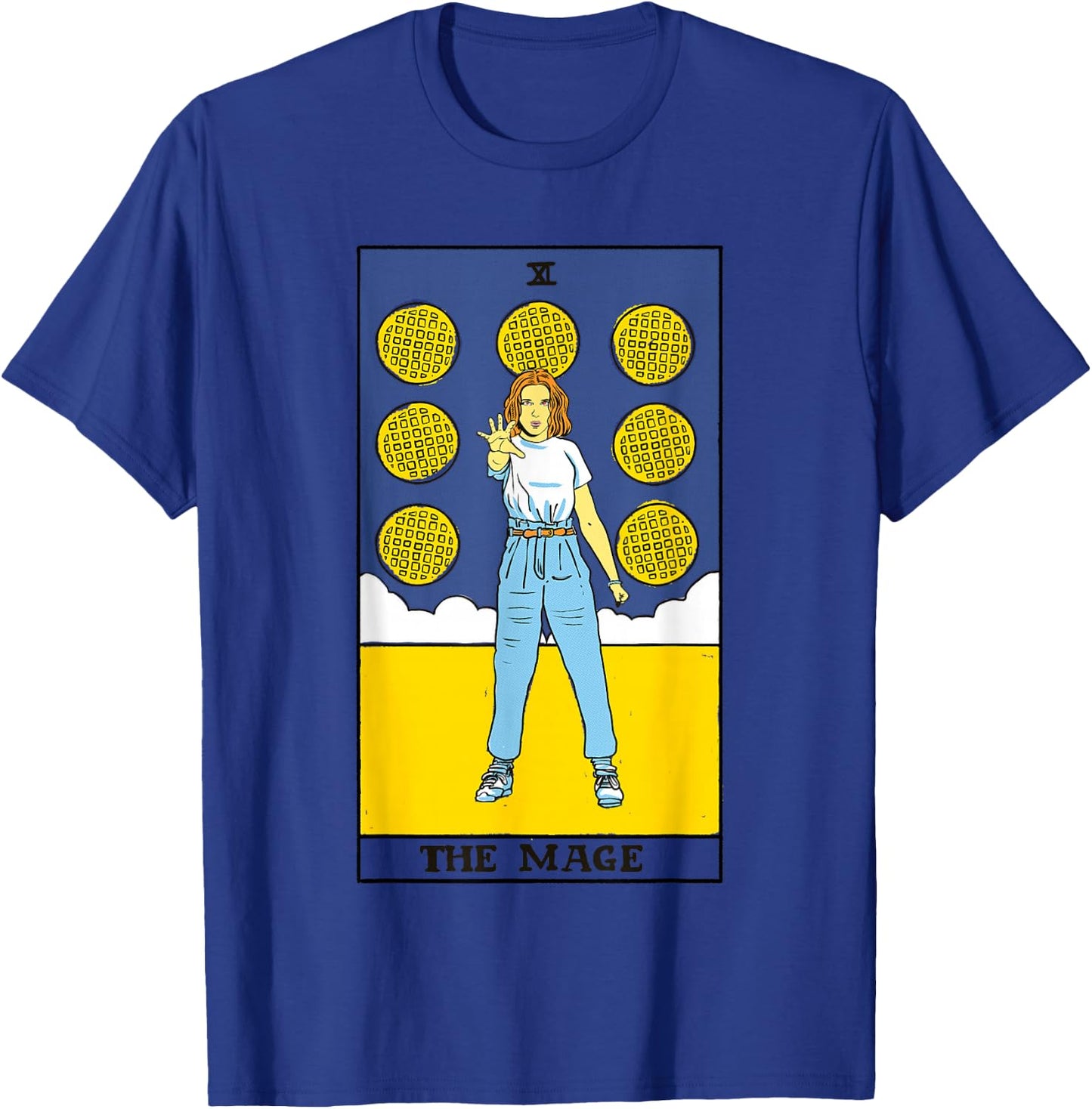 Stranger Things Eleven Vintage The Mage Celestial Tarot Card T-Shirt - T-Shirt | Royal