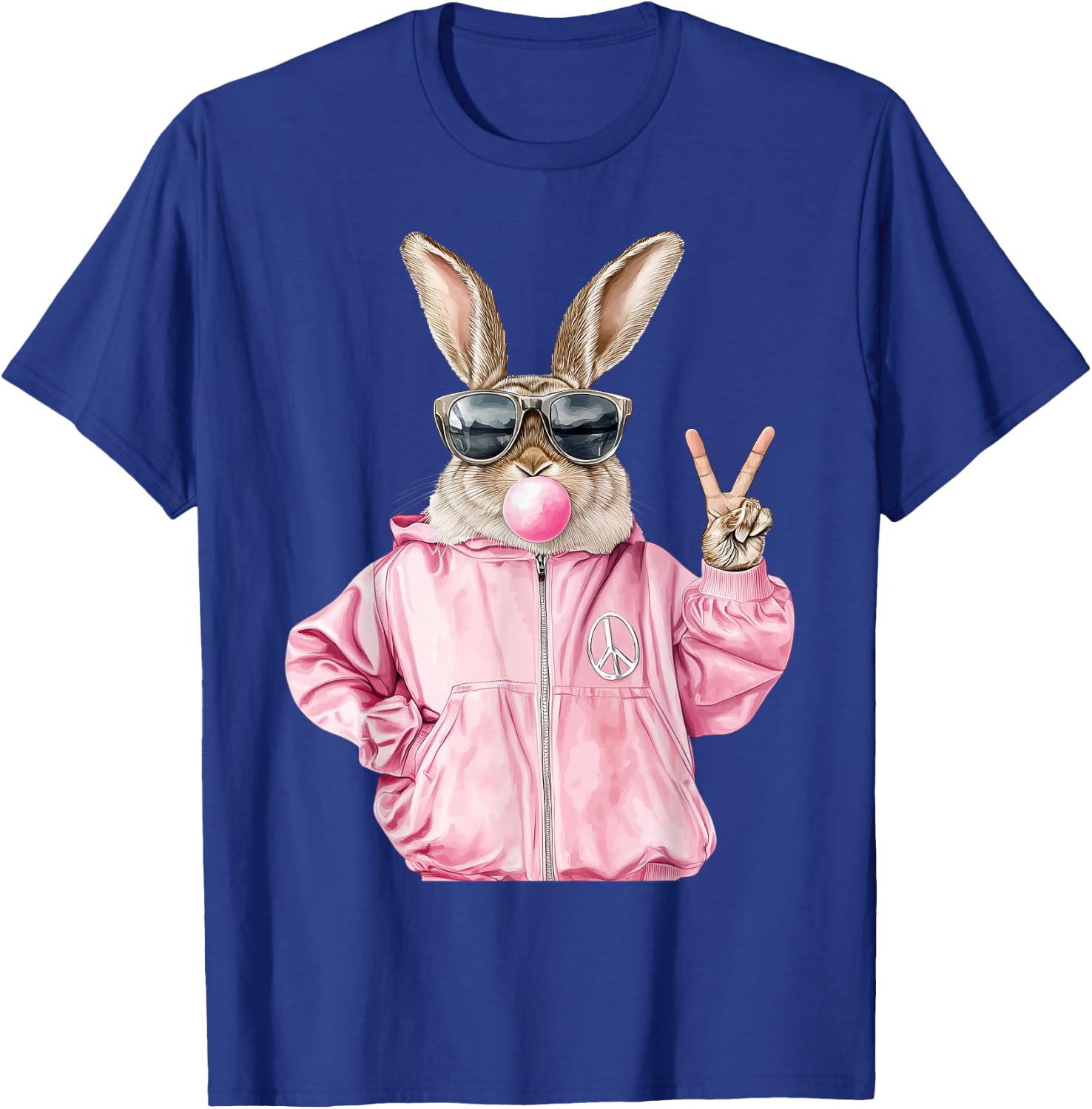 Cool Funny Easter Bunny Women Graphic for Girls T-Shirt - T-Shirt | Royal