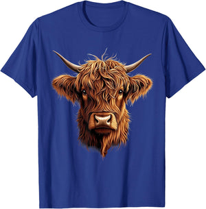 Scottish Highland Cow Messy Bun Scottish Highlander Cow T-Shirt - T-Shirt | Royal