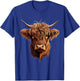 Scottish Highland Cow Messy Bun Scottish Highlander Cow T-Shirt - T-Shirt | Royal