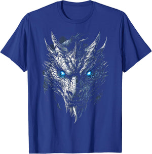 Dragon Ufo Graphic Blue Eyes Illustration Dragon , Black, S T-Shirt - T-Shirt | Royal