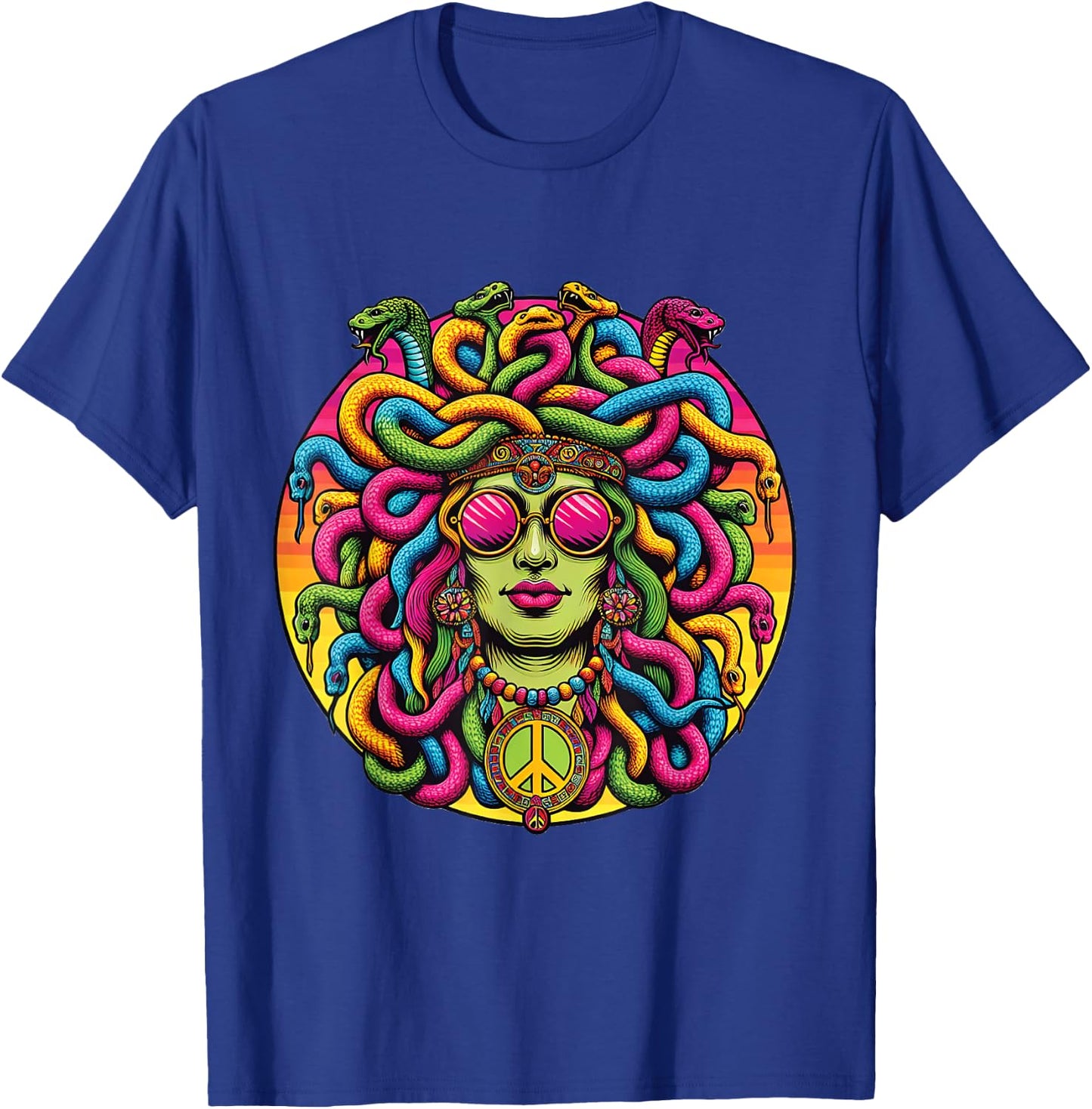 Medusa Hippie Costume Ancient Greek Psychedelic Snakes T-Shirt - T-Shirt | Royal