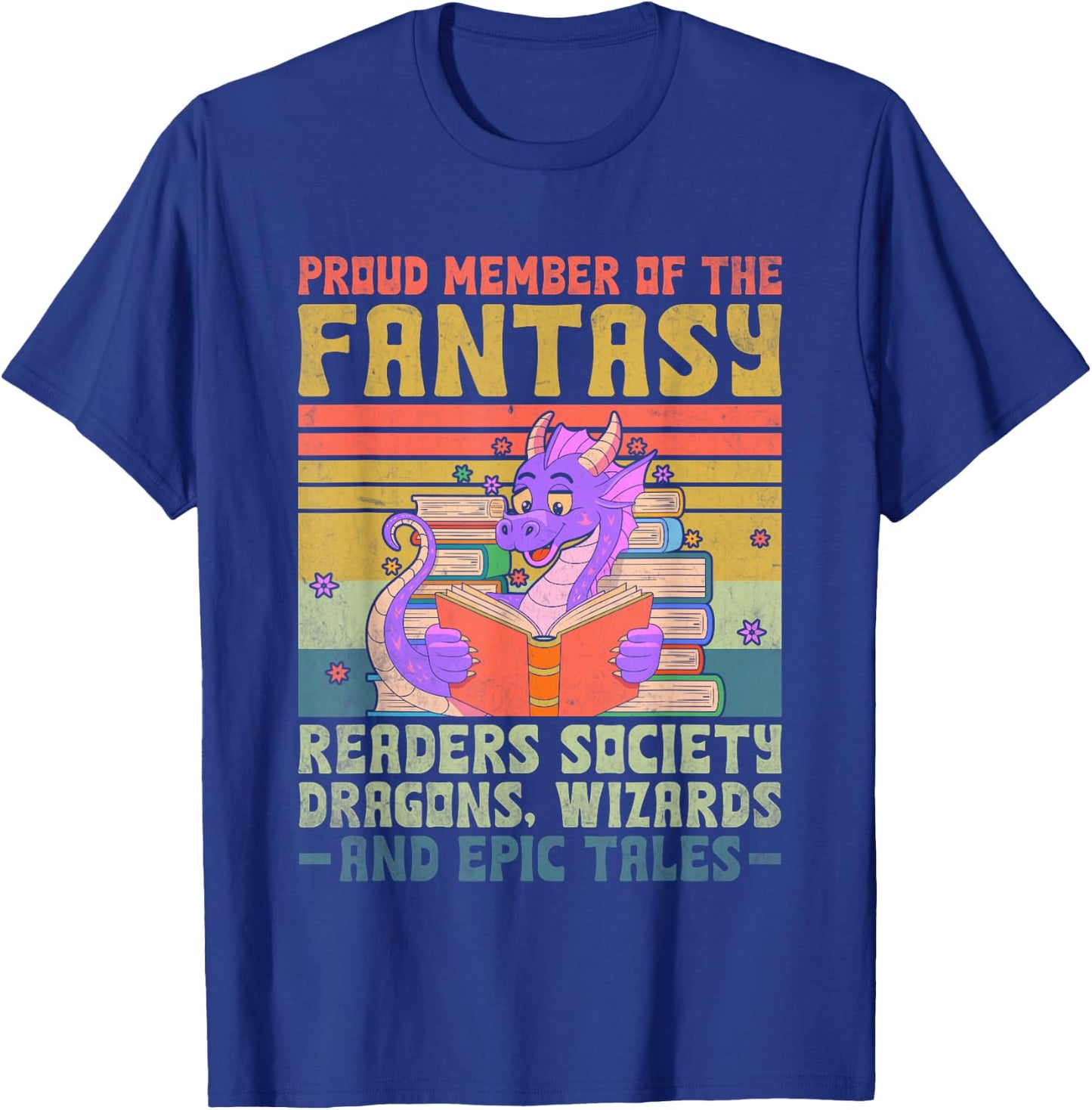 Fantasy Reader Society Reading Book Retro Bookworm Reader T-Shirt - T-Shirt | Royal
