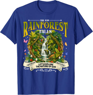 Rainforest Falls VBS 2026 Explore Nature of God Adventure T-Shirt - T-Shirt | Royal