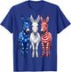 Funny Patriotic Donkeys USA Flag 4th of July Donkey Lover T-Shirt - T-Shirt | Royal