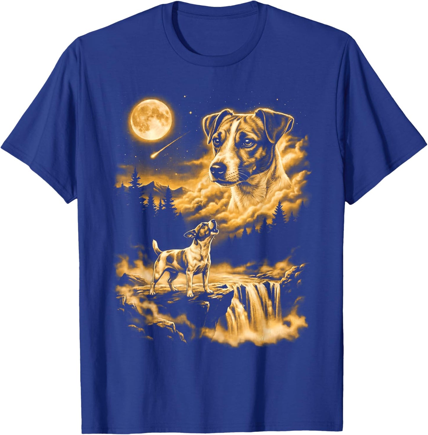 Jack Russell Terrier Howling to The Moon T-Shirt - T-Shirt | Royal