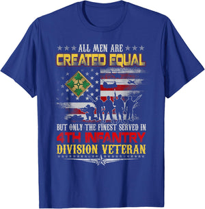 All Men Created Equal 4th Infantry Division Veteran Memorial T-Shirt - T-Shirt | Royal