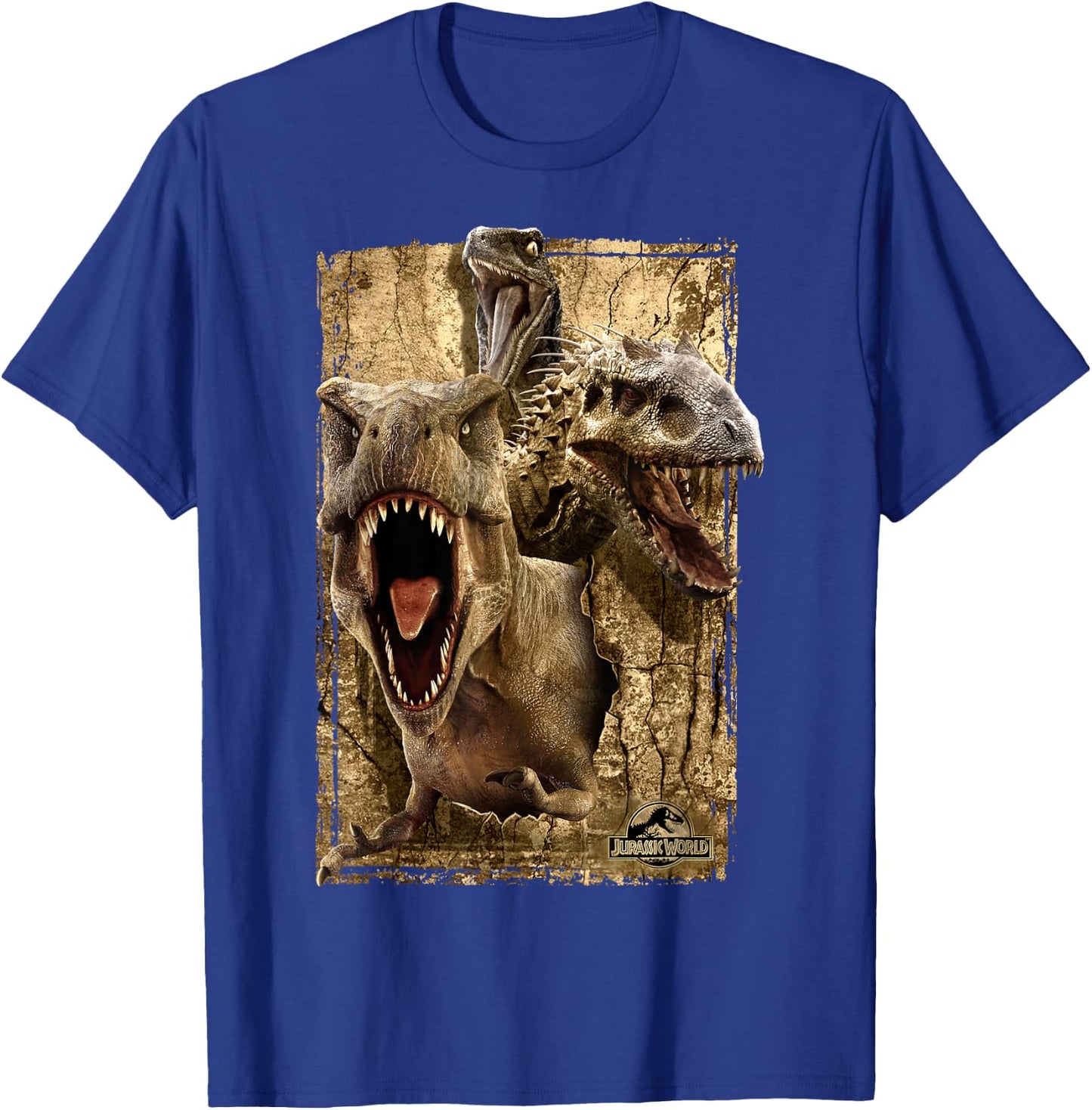 Jurassic World T-Rex Indominus Rex & Raptor T-Shirt - T-Shirt | Royal