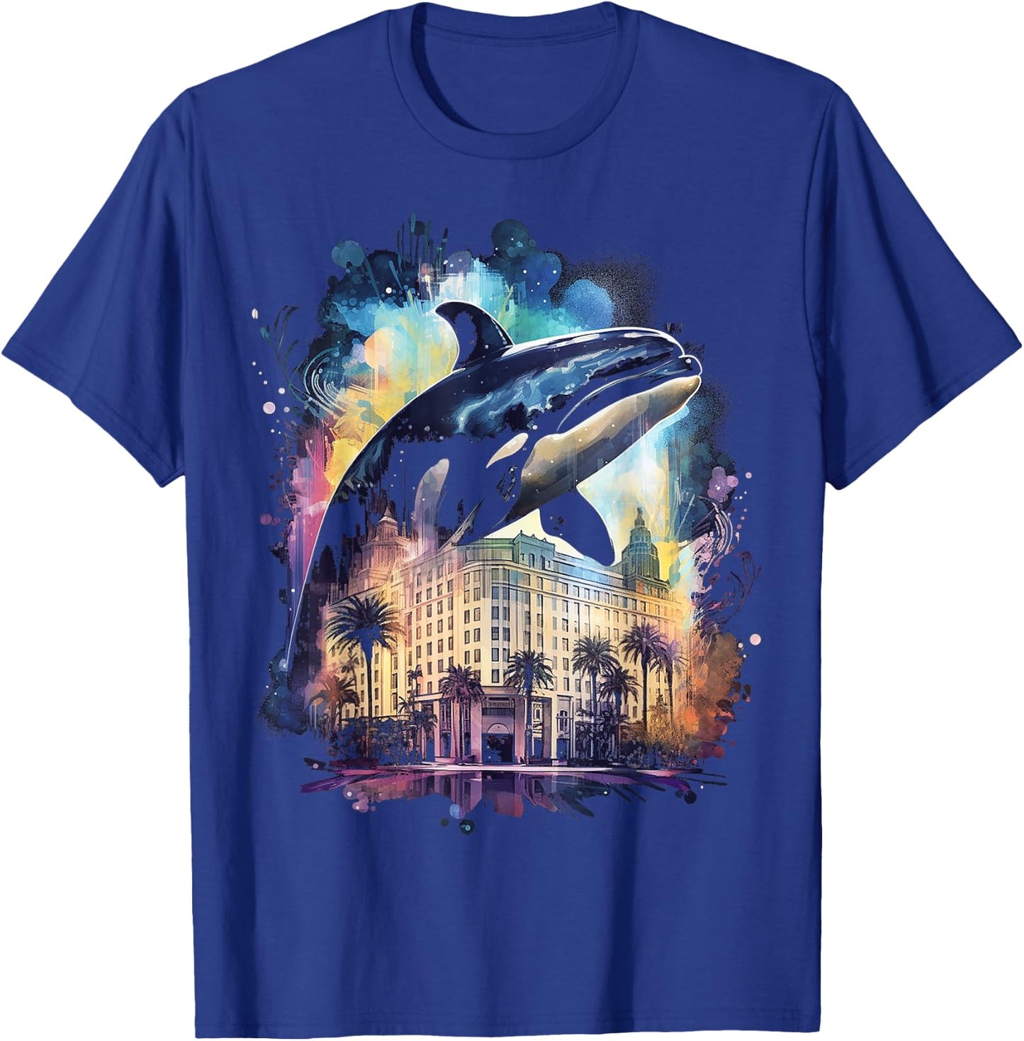 Whale Nature Abstract Animal Painting Art Graphic Whale T-Shirt - T-Shirt | Royal