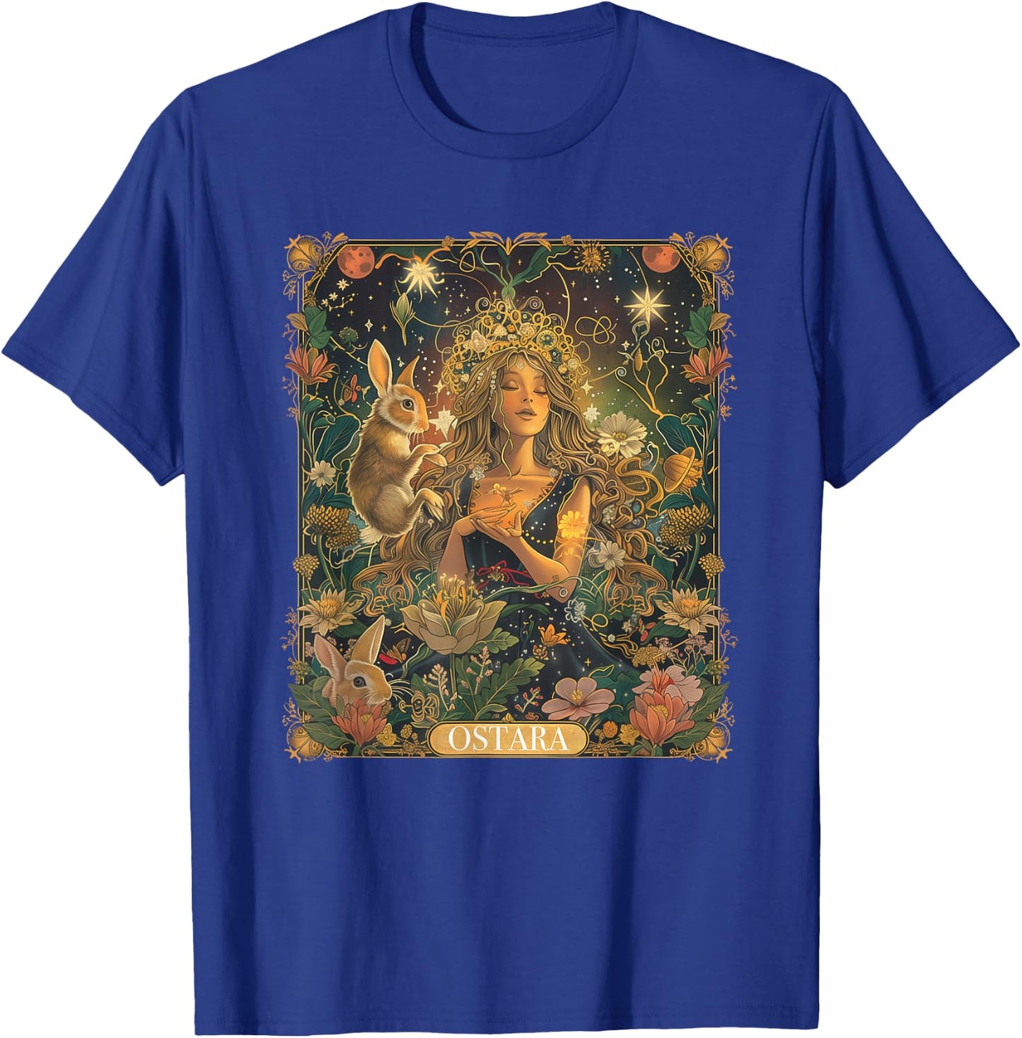 Ostara Spring Goddess Bunny Celebration Holiday Tarot Card T-Shirt - T-Shirt | Royal