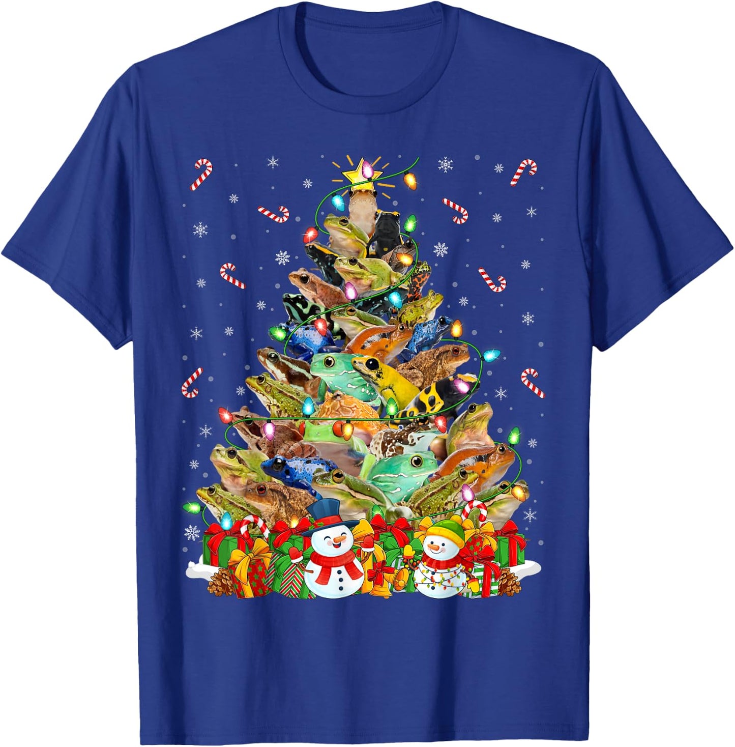 Frog Xmas Lighting Santa Frog Christmas Tree T-Shirt - T-Shirt | Royal