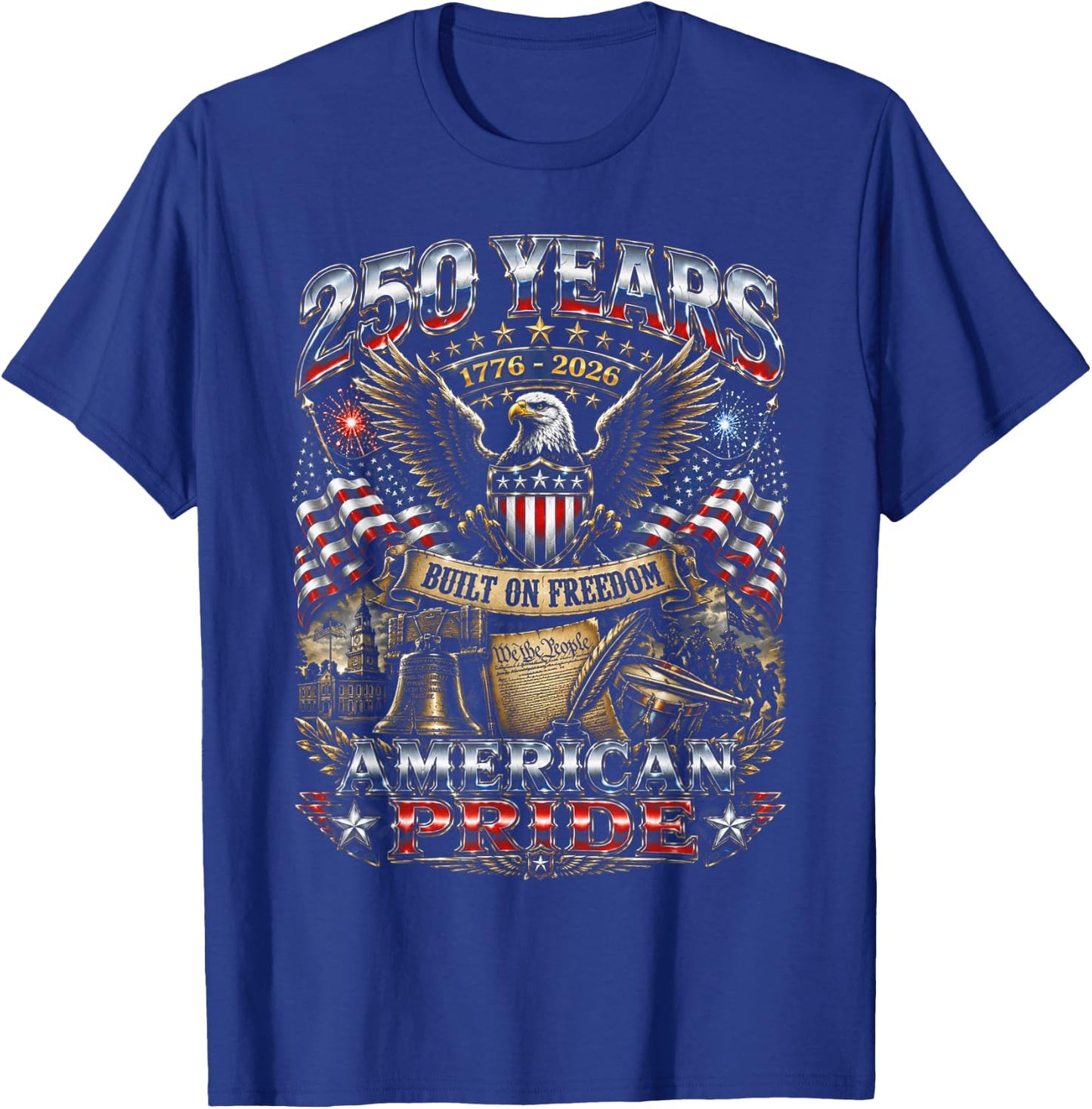 USA 250th Anniversary Celebrations American July 4th T-Shirt - T-Shirt | Royal