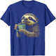 Coffee Sloth Drinking Coffee Barista Funny Animal Cute T-Shirt - T-Shirt | Royal