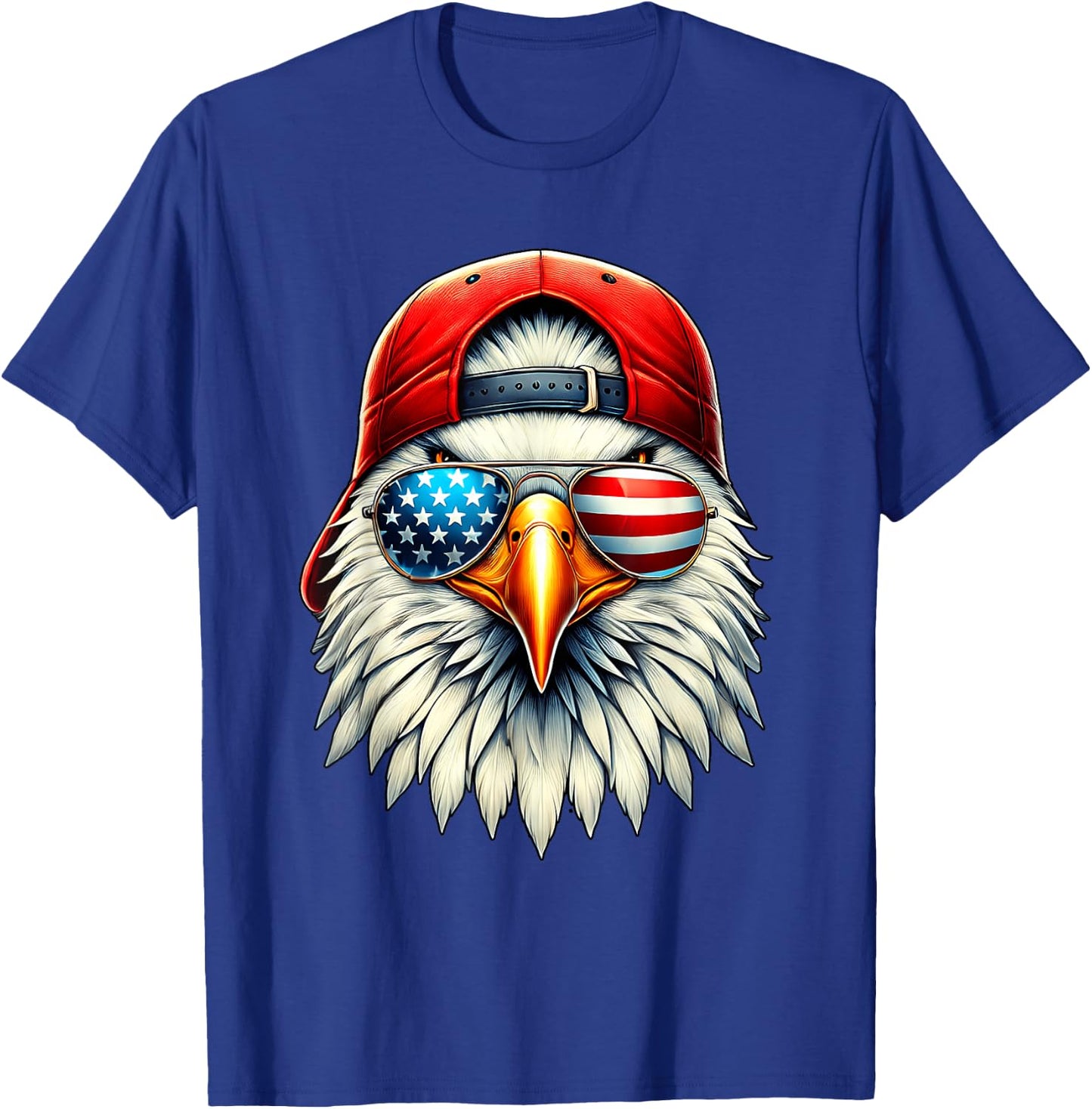 Cool Eagle American Flag USA Funny 4th Of July Fourth Boys T-Shirt - T-Shirt | Royal