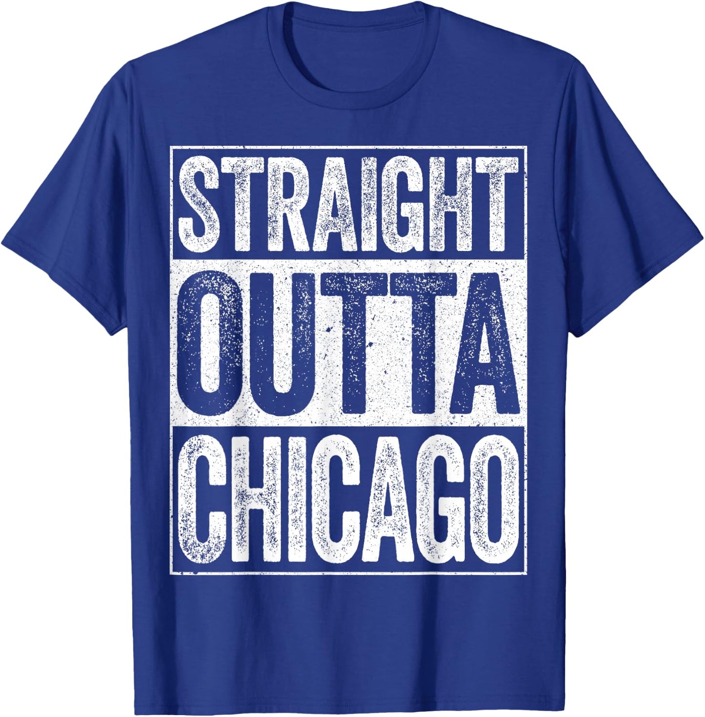 Straight Outta Chicago Shirt Men Women Kids Illinois State T-Shirt - T-Shirt | Royal