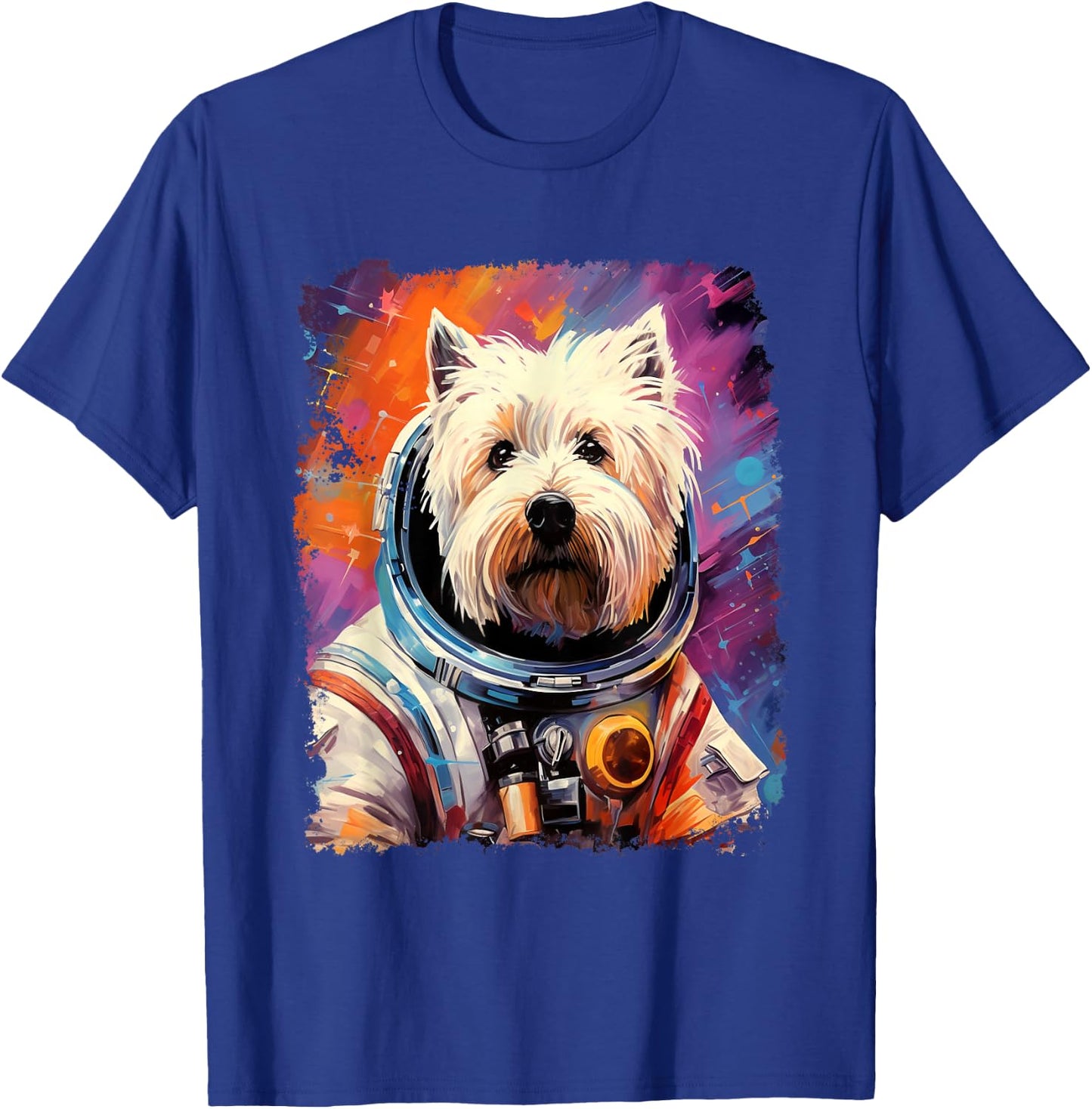 Westie Dog West Highland White Terrier Space T-Shirt - T-Shirt | Royal