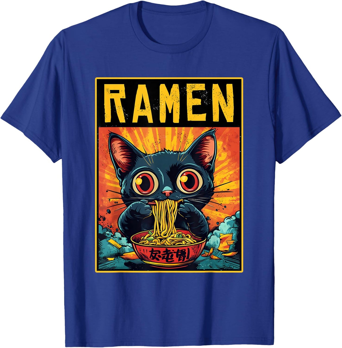 Funny Ramen Cat Japan Anime Manga Kawaii Ramen Noddles T-Shirt - T-Shirt | Royal