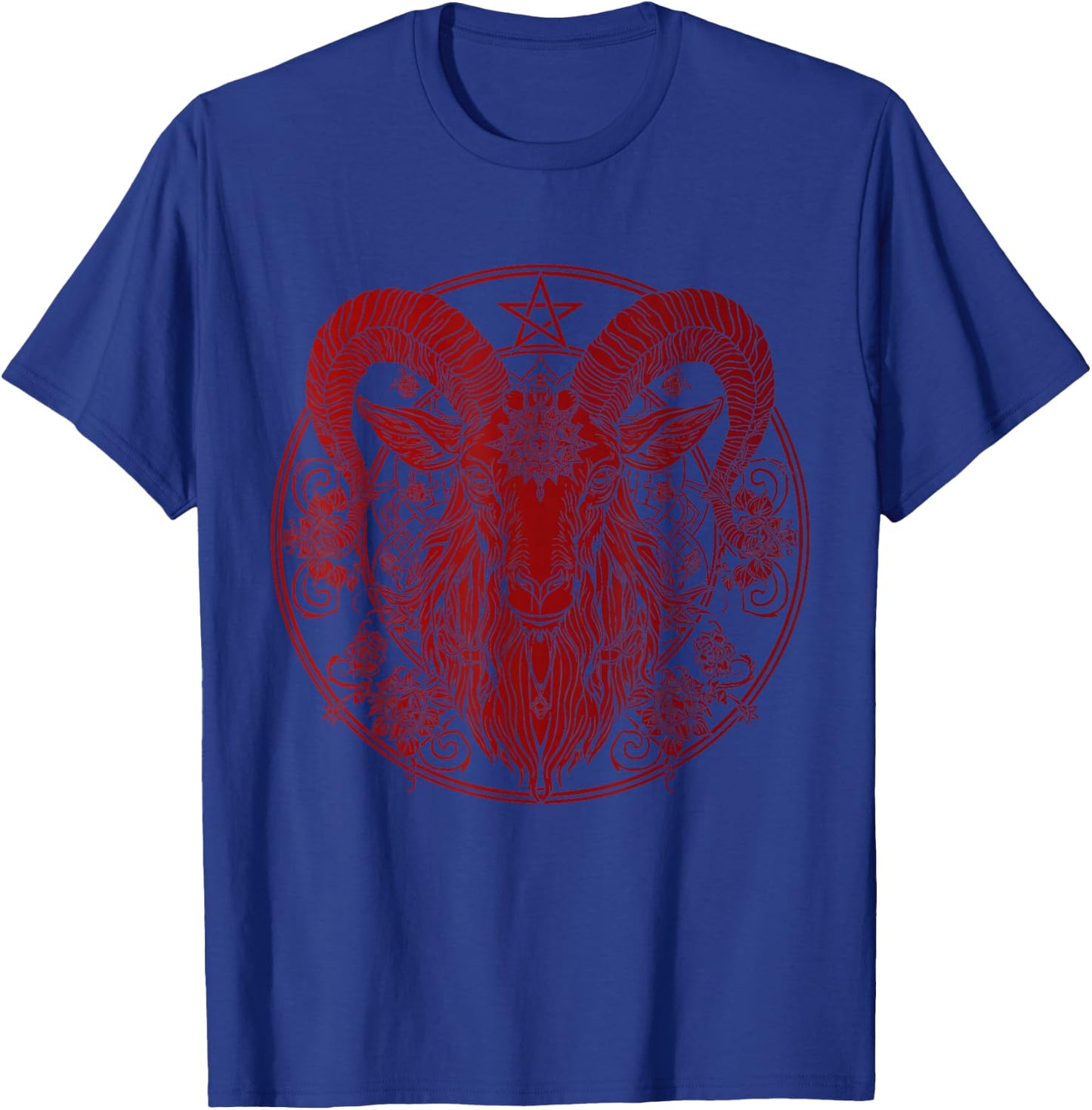 Baphomet Goat Pentagram Satanist Halloween Metal Head T-Shirt - T-Shirt | Royal