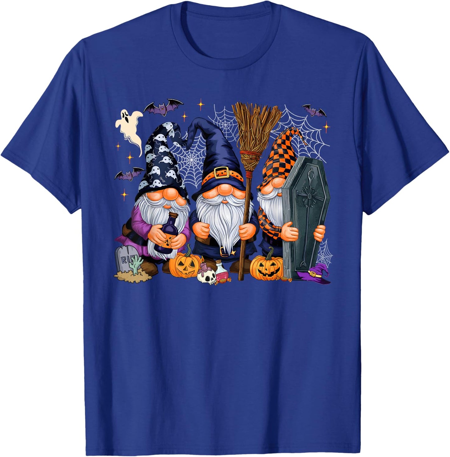 Gnome Witch Halloween Pumpkin Autumn Fall Holiday 2024 T-Shirt - T-Shirt | Royal