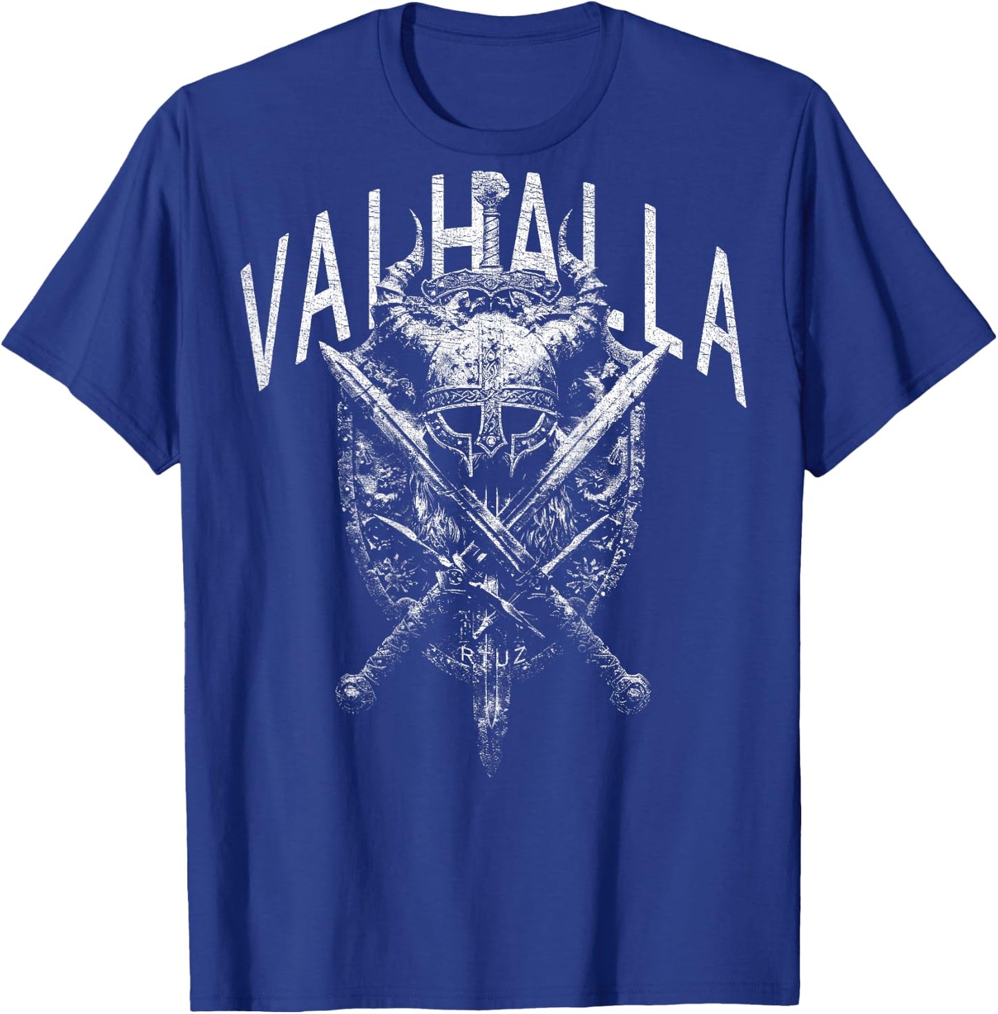 Valhalla Odin Thor Runes Viking Helmet Backprint Viking , black T-Shirt - T-Shirt | Royal